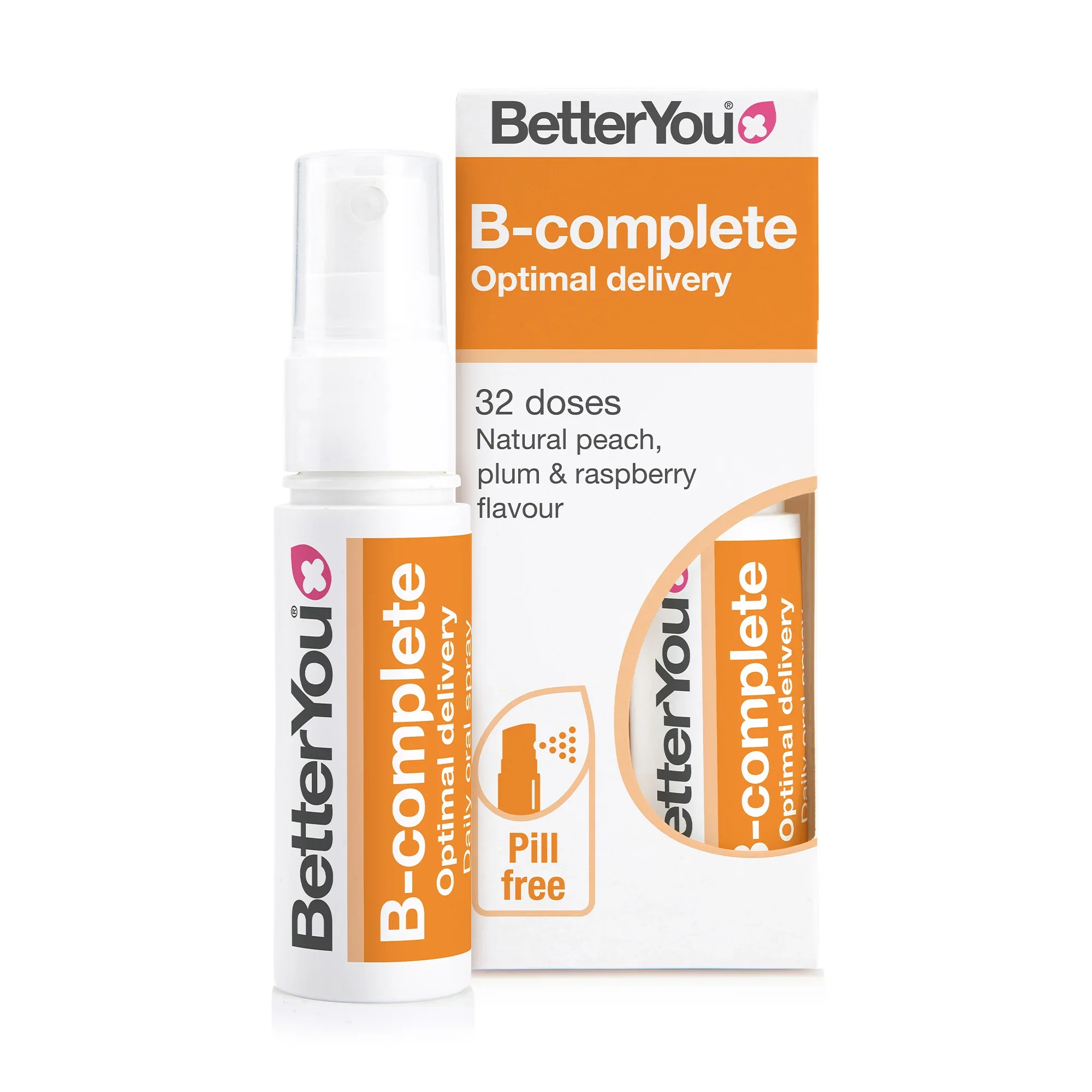 BetterYou B-complete Daily Oral Spray, Natural Peach, Plum & Raspberry