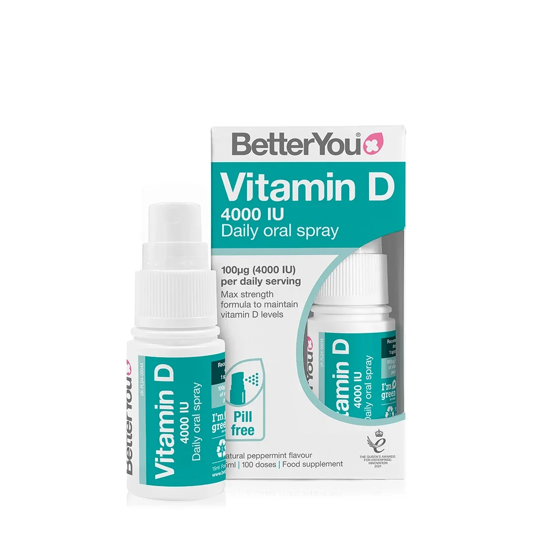 BetterYou DLux 4000 Daily Vitamin D Oral Spray, Natural Peppermint
