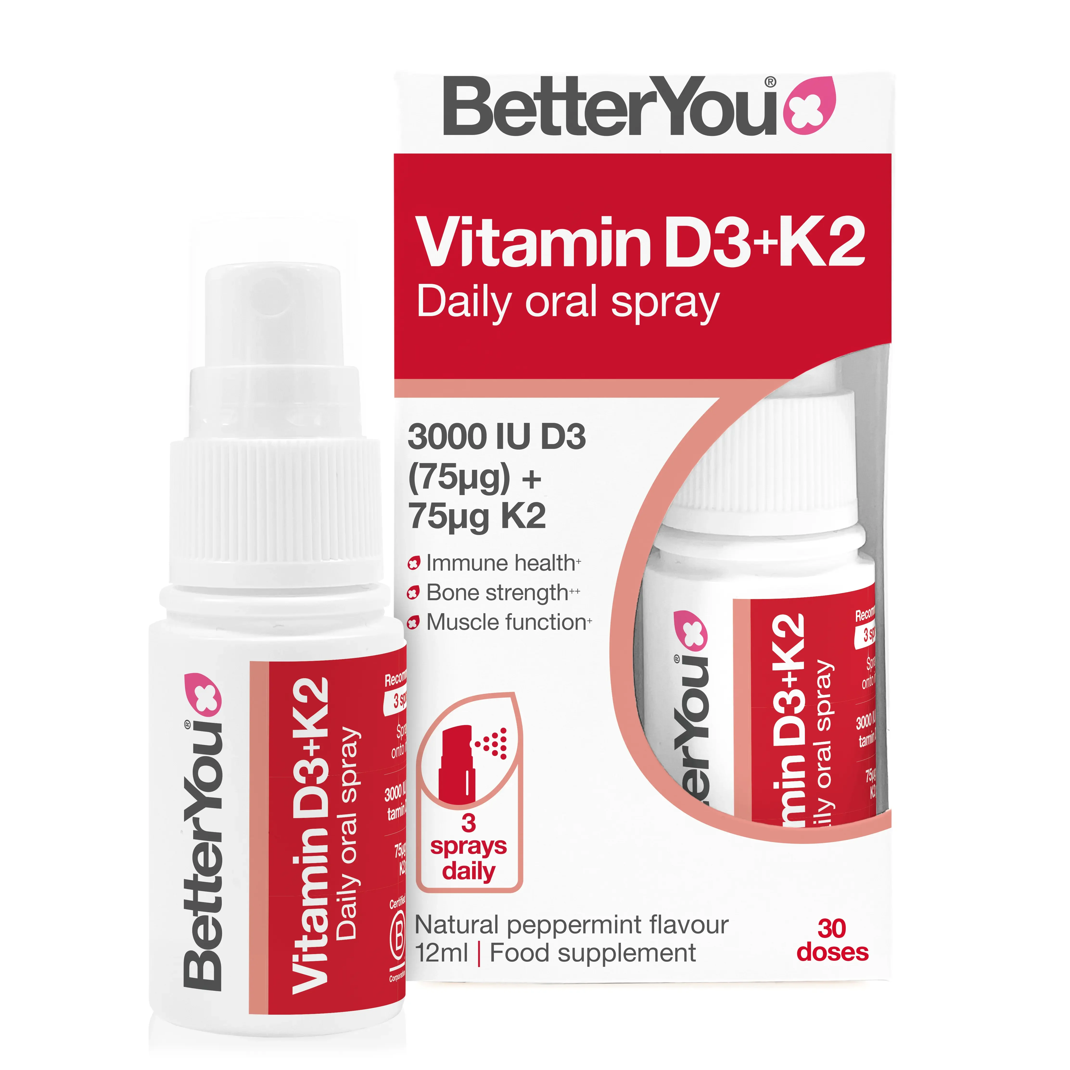 BetterYou DLux+ Vitamin D+K2 Daily Oral Spray