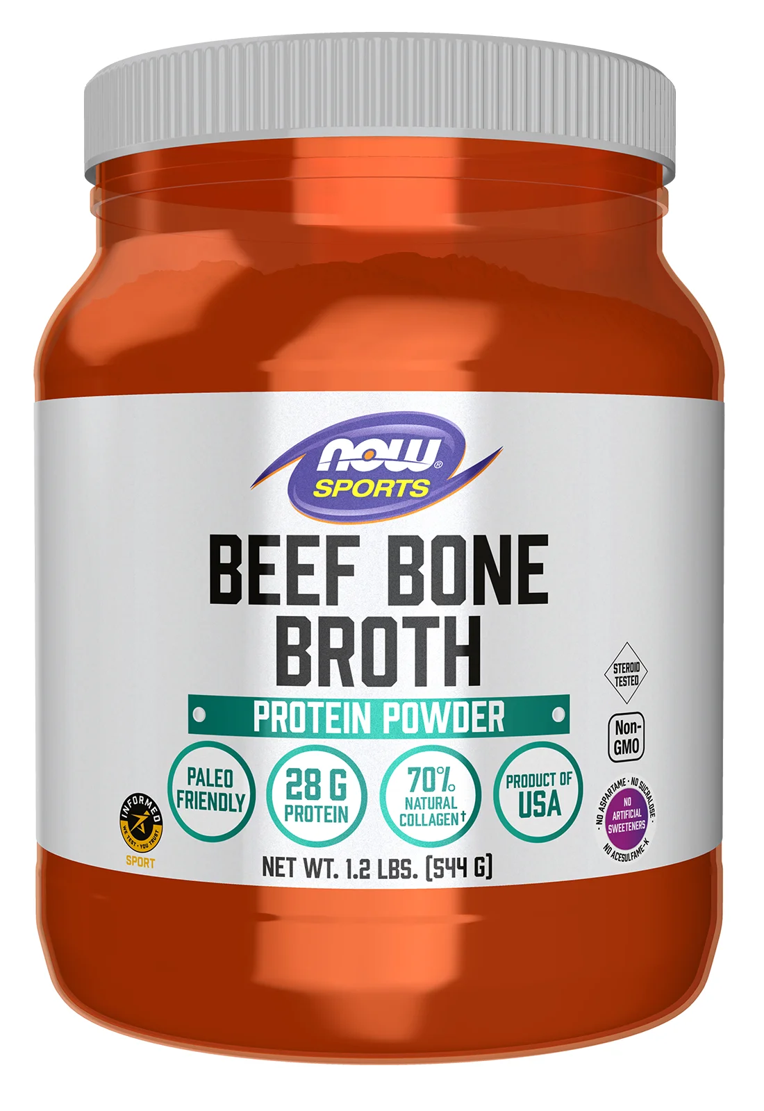 NOW Foods Bone Broth, Beef Powder