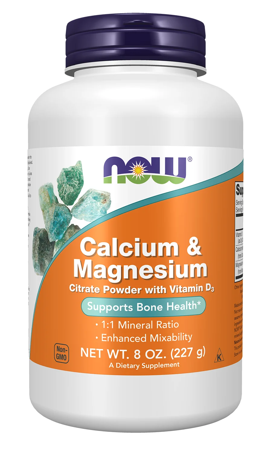 NOW Foods Calcium & Magnesium, Citrate Powder with Vitamin D3