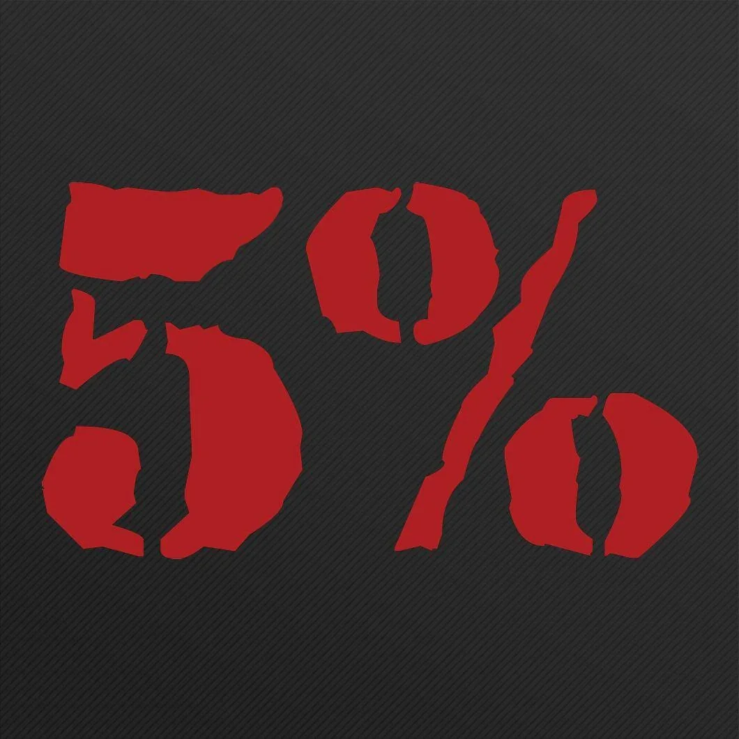 5% Nutrition 5% Nutrition Window Cling, Blue & White