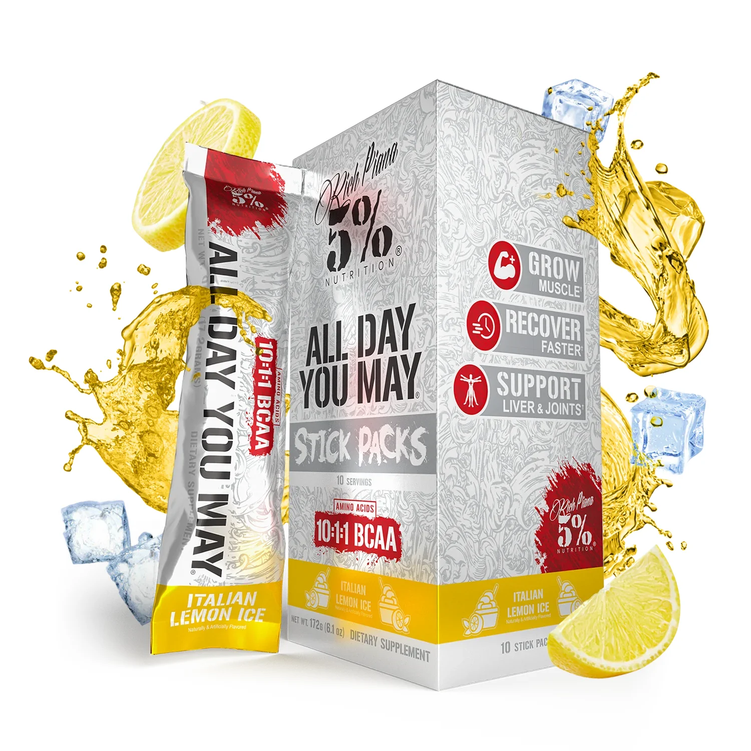5% Nutrition AllDayYouMay - Legendary Series Stick Packs, Italian Lemon Ice