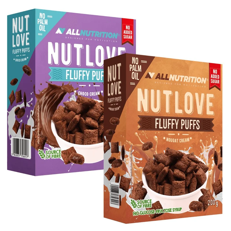 Allnutrition Nutlove Fluffy Puffs, Nougat Cream