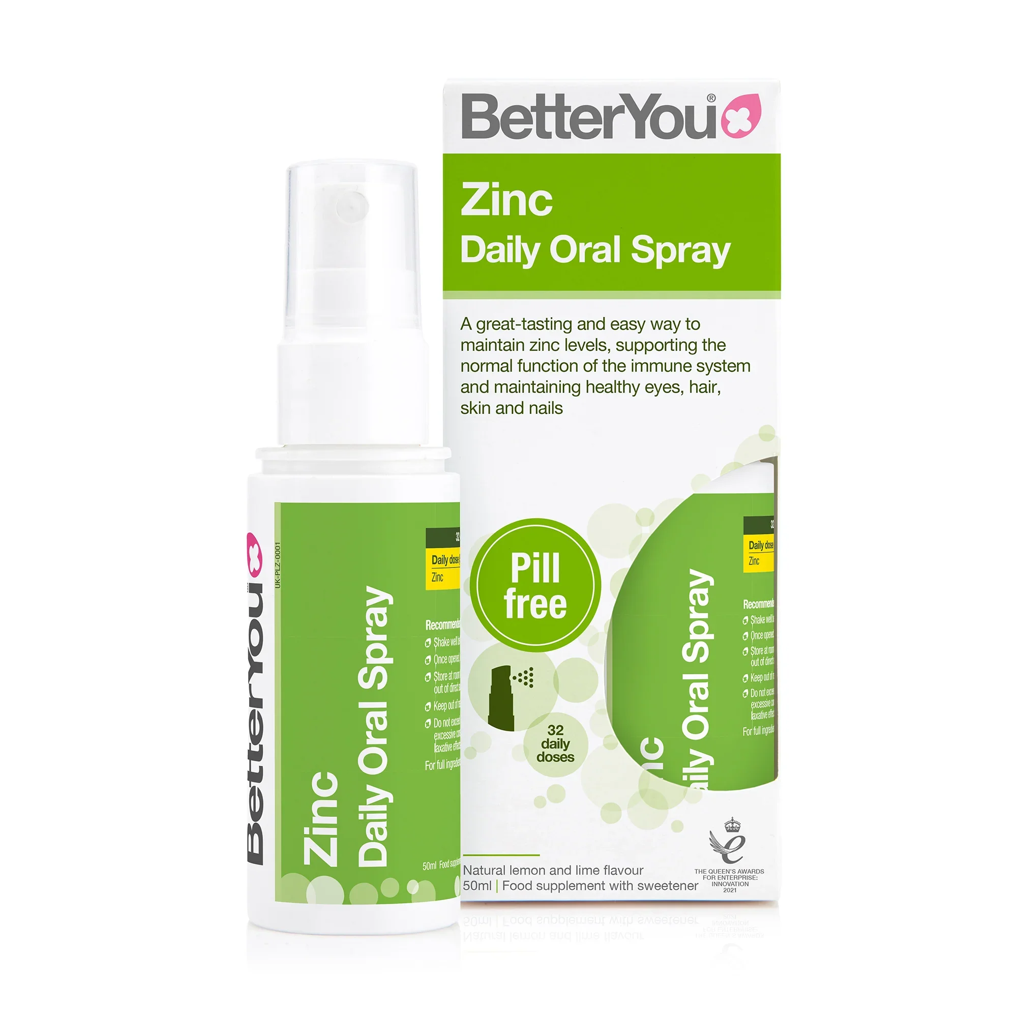 BetterYou Zinc Daily Oral Spray, Natural Lemon & Lime