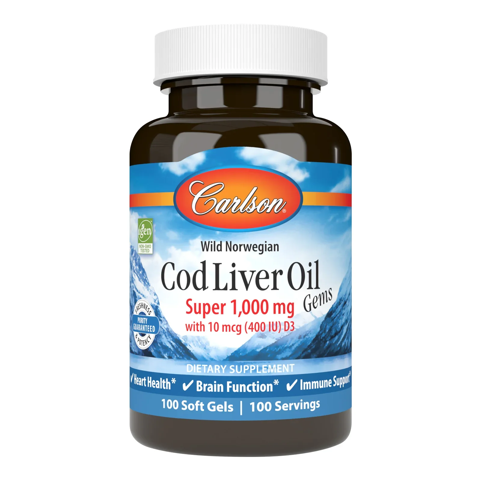 Carlson Labs Wild Norwegian Cod Liver Oil Gems - 1000mg