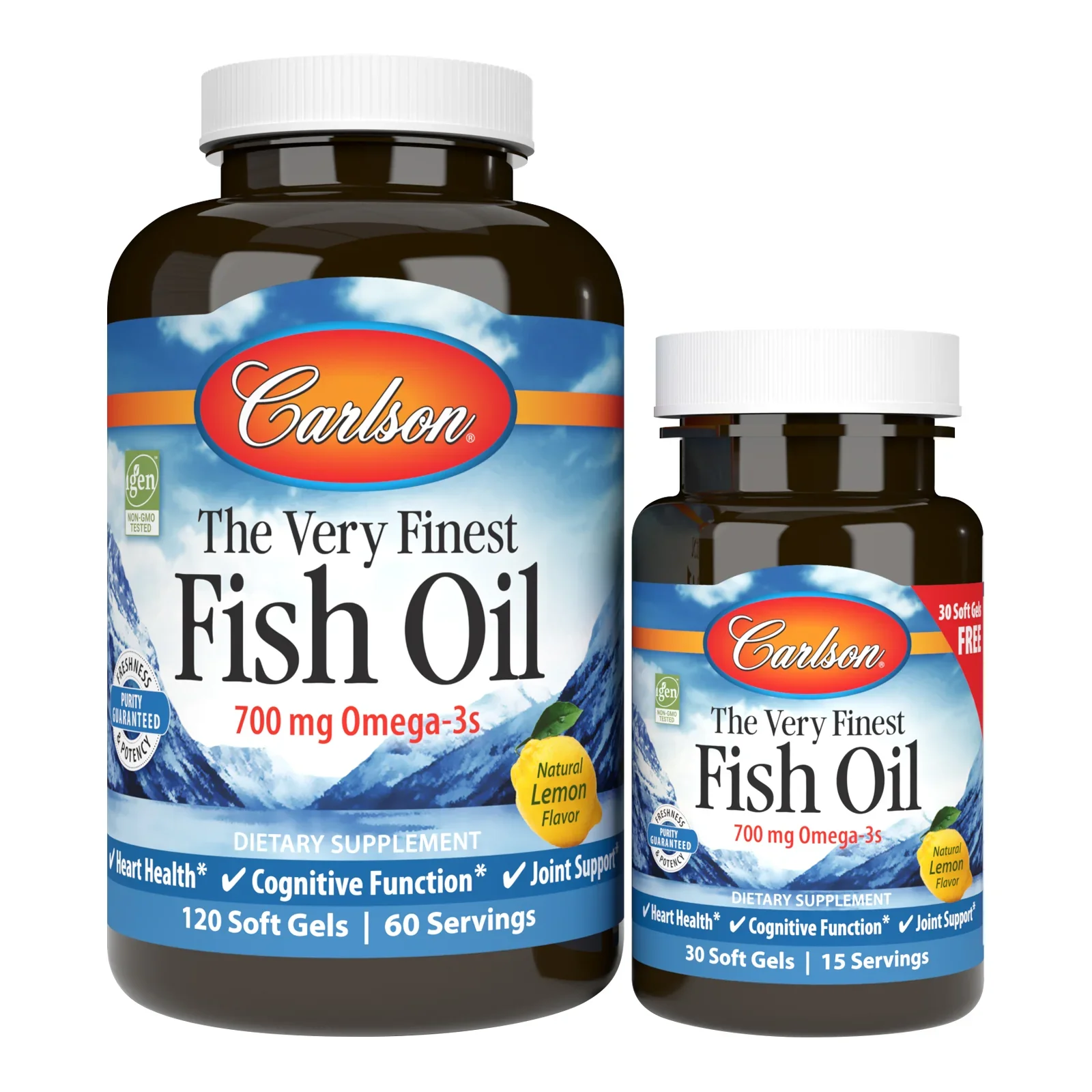 Carlson Labs The Very Finest Fish Oil - 700mg Omega-3s - Natural Lemon