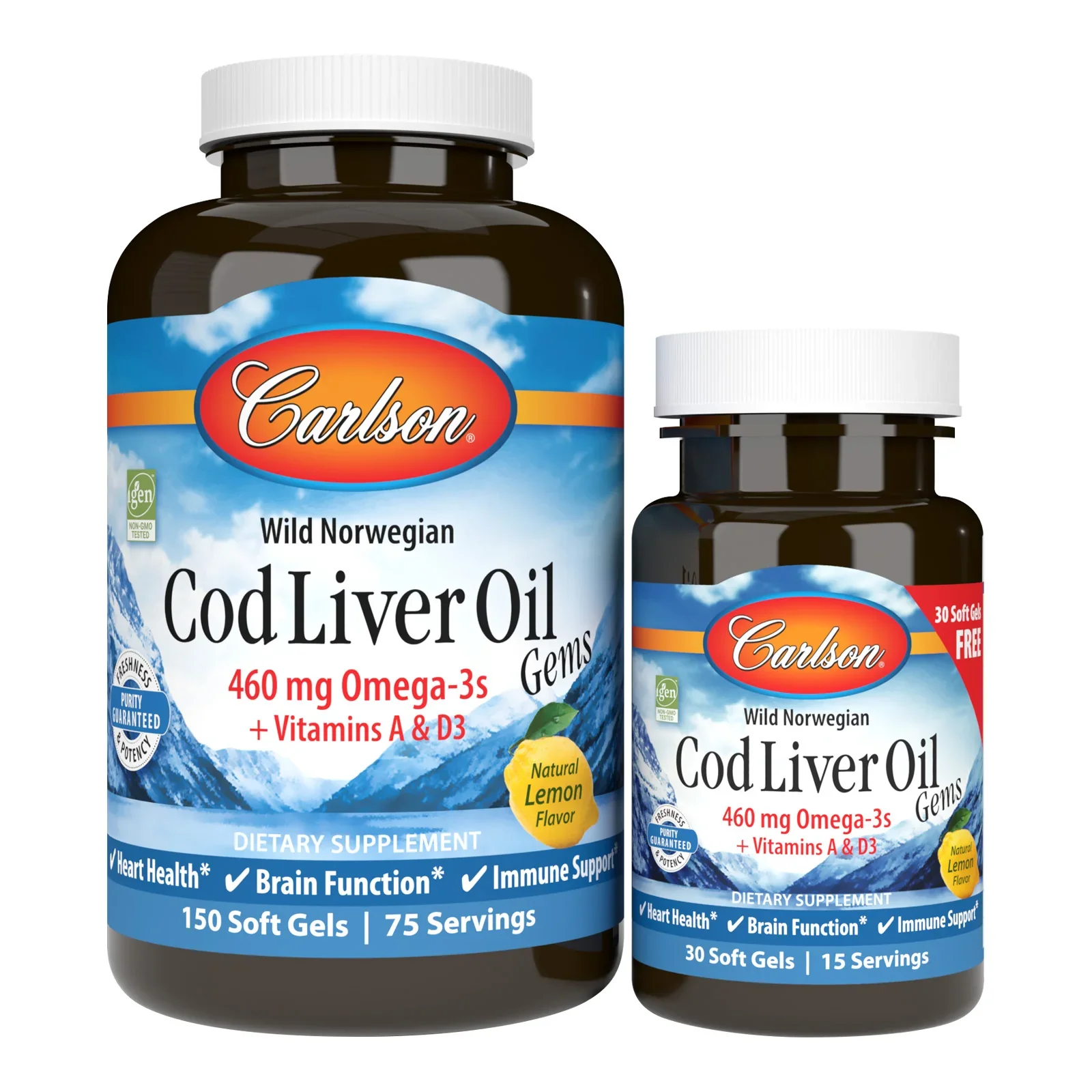 Carlson Labs Wild Norwegian Cod Liver Oil Gems - 460mg