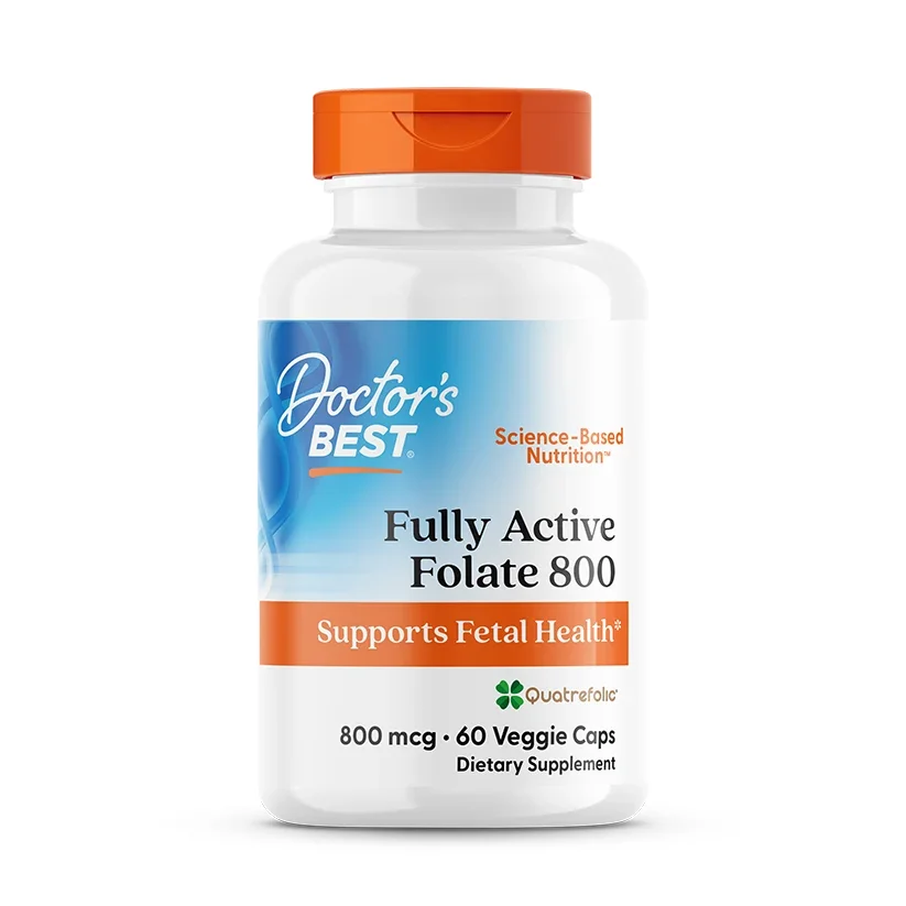 Doctor's Best Fully Active Folate 800 with Quatrefolic, 800mcg