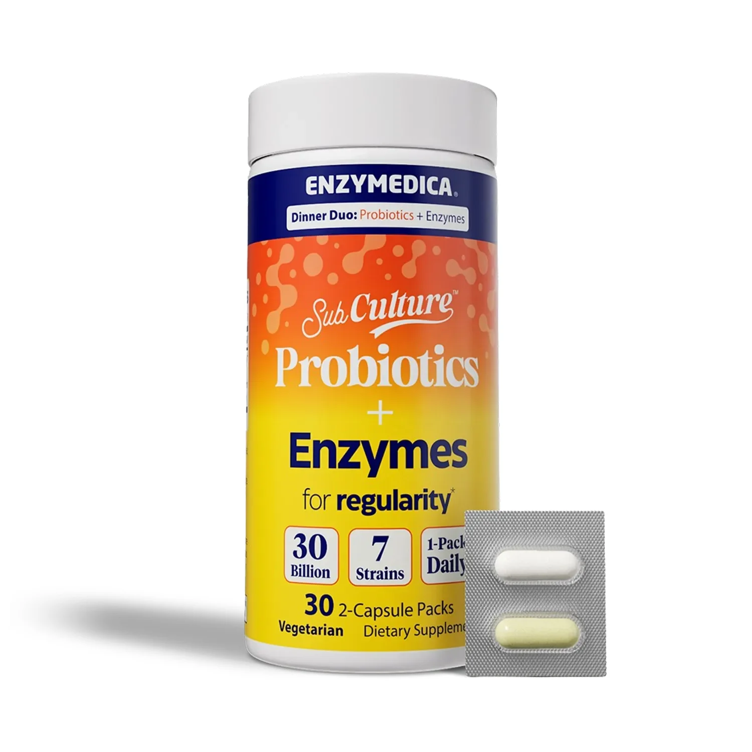 Enzymedica SubCulture Dinner Duo Probiotics + Enzyme for Regularity Packs