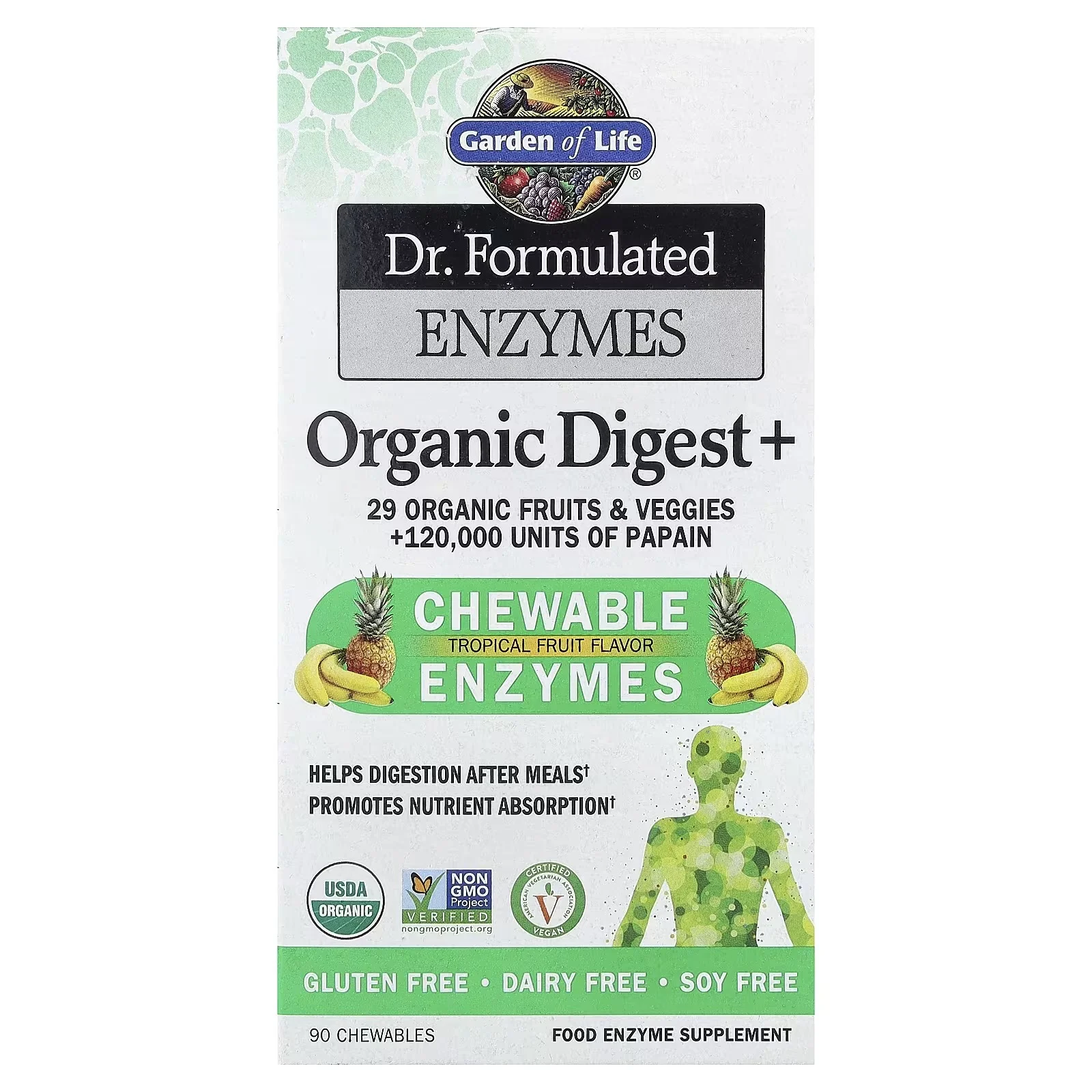 Garden of Life Dr. Formulated Digest+, Tropical Fruit