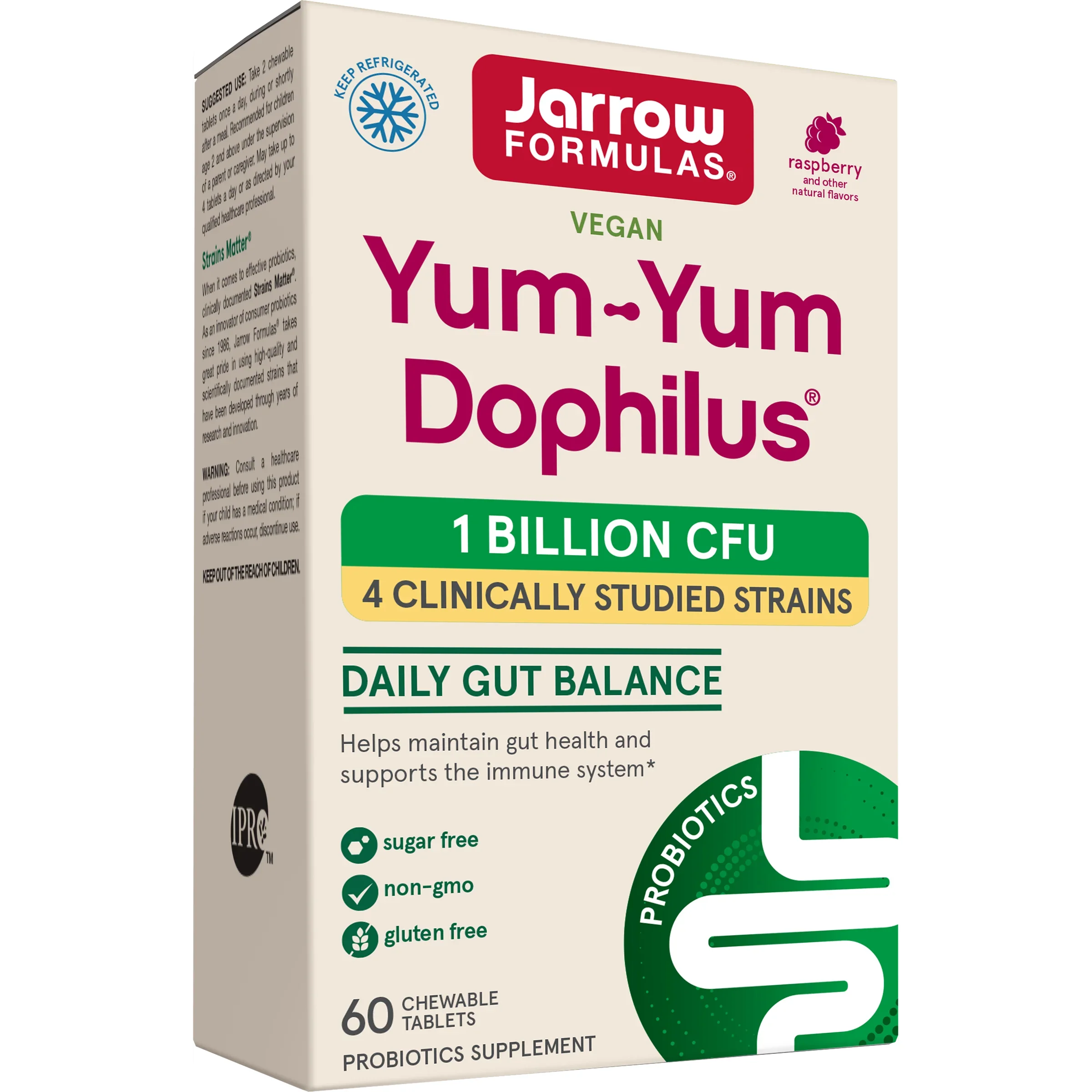 Jarrow Formulas Yum-Yum Dophilus, 1 Billion CFU (Raspberry)