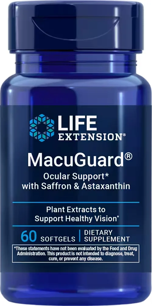 Life Extension MacuGuard Ocular Support with Saffron & Astaxanthin