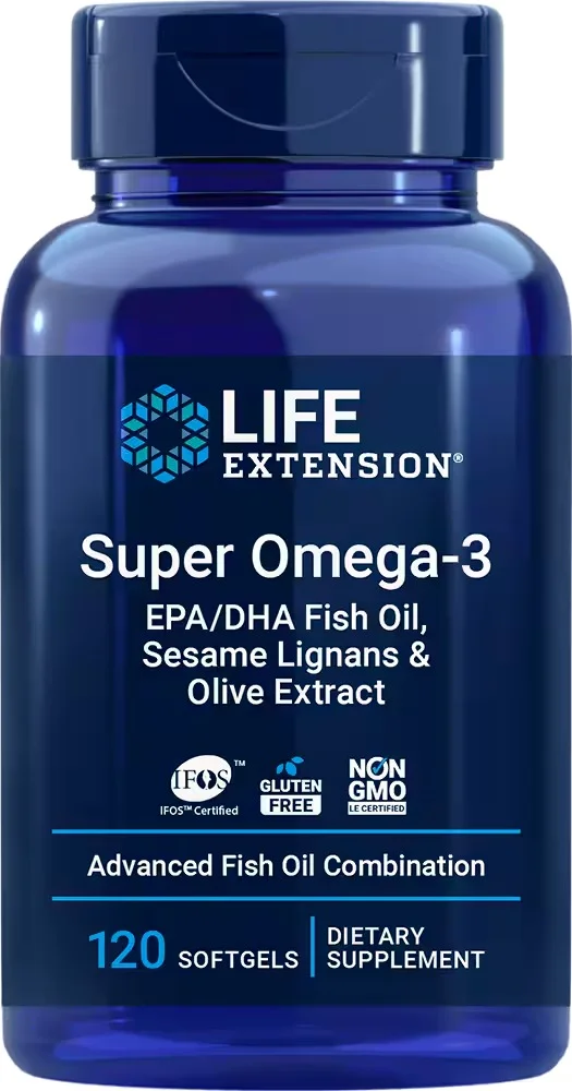 Life Extension Super Omega-3 EPA/DHA Fish Oil, Sesame Lignans & Olive Extract
