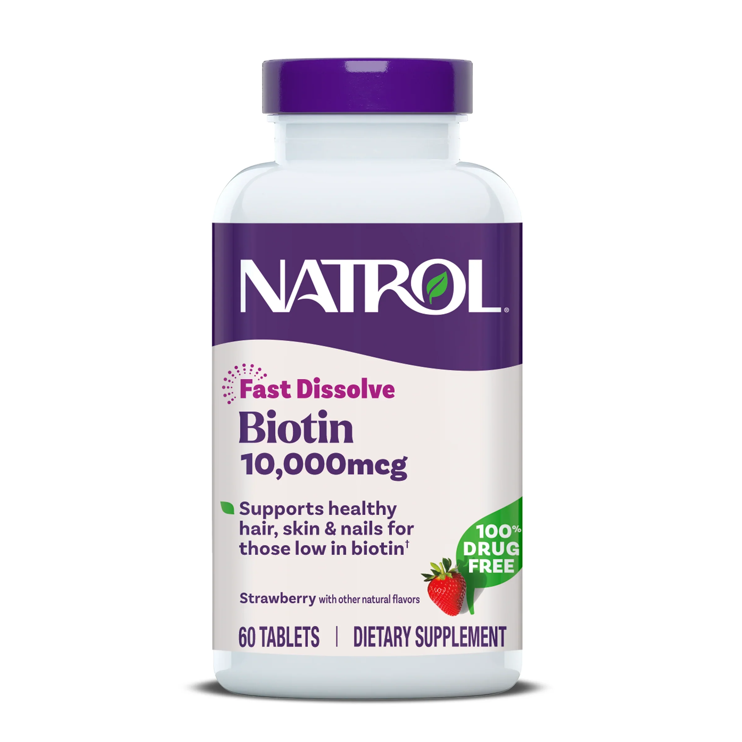Natrol Biotin Fast Dissolve, 10000mcg (Strawberry)