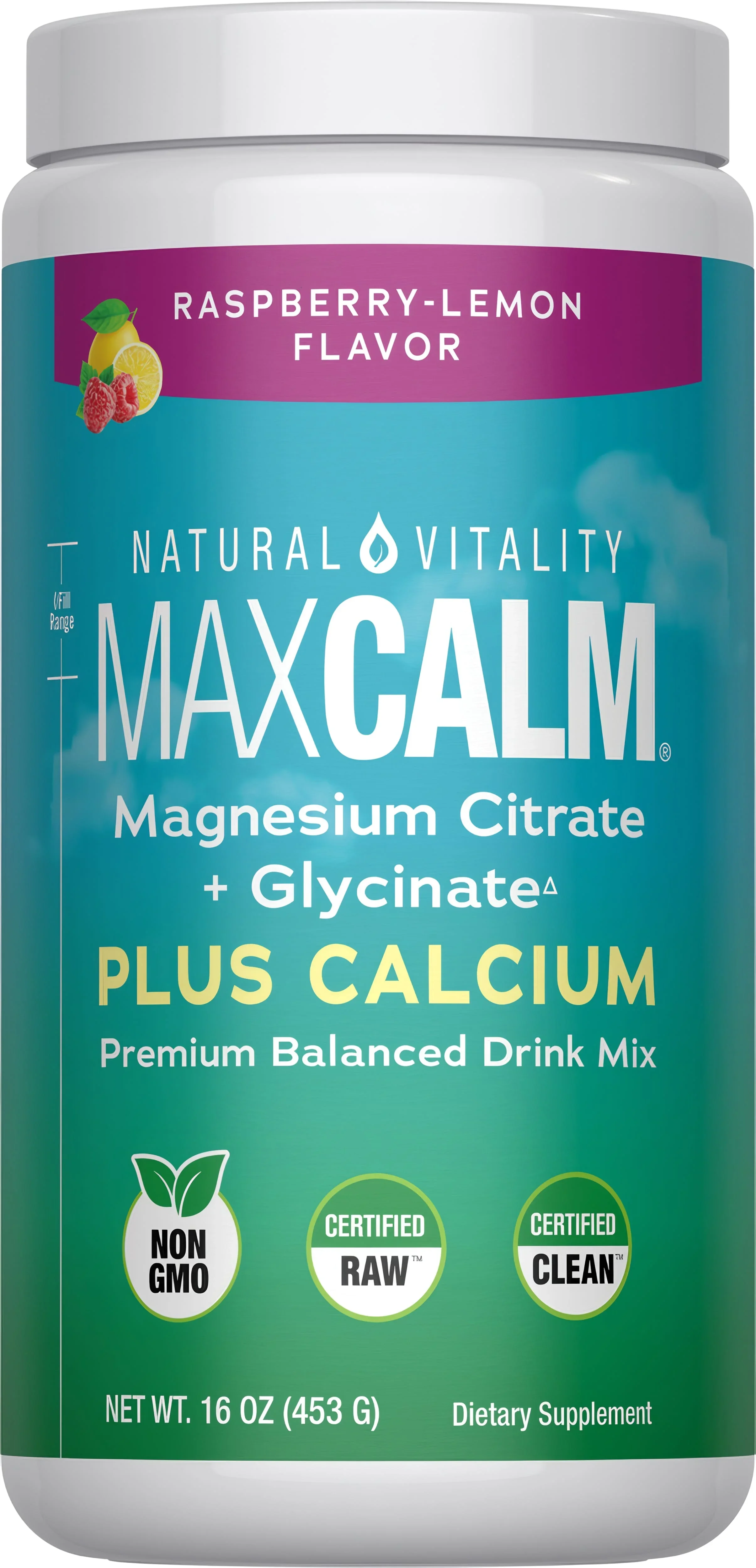 Natural Vitality Natural Calm Plus Calcium, Raspberry Lemon
