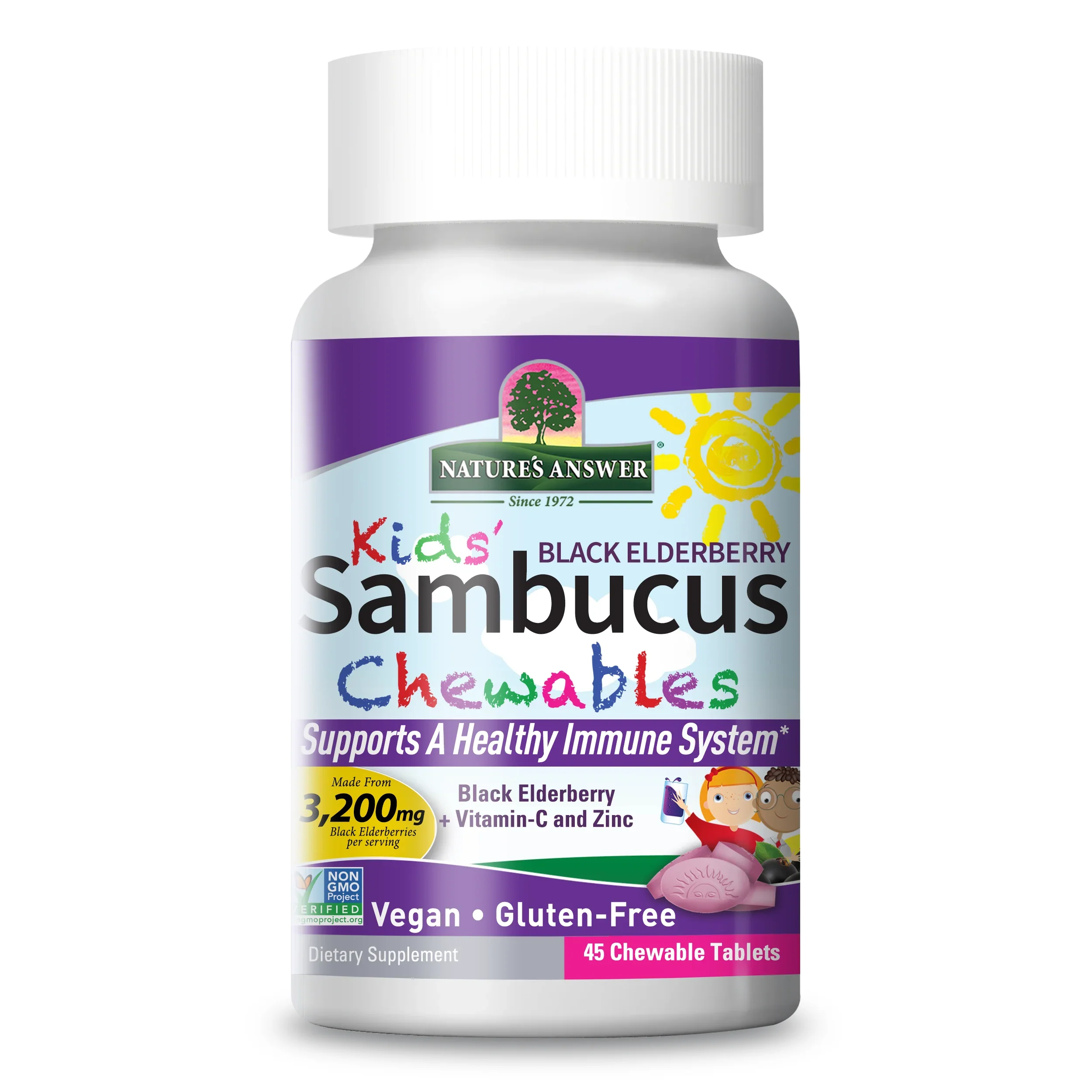 Nature's Answer Kid's Sambucus Chewables, Black Elderberry