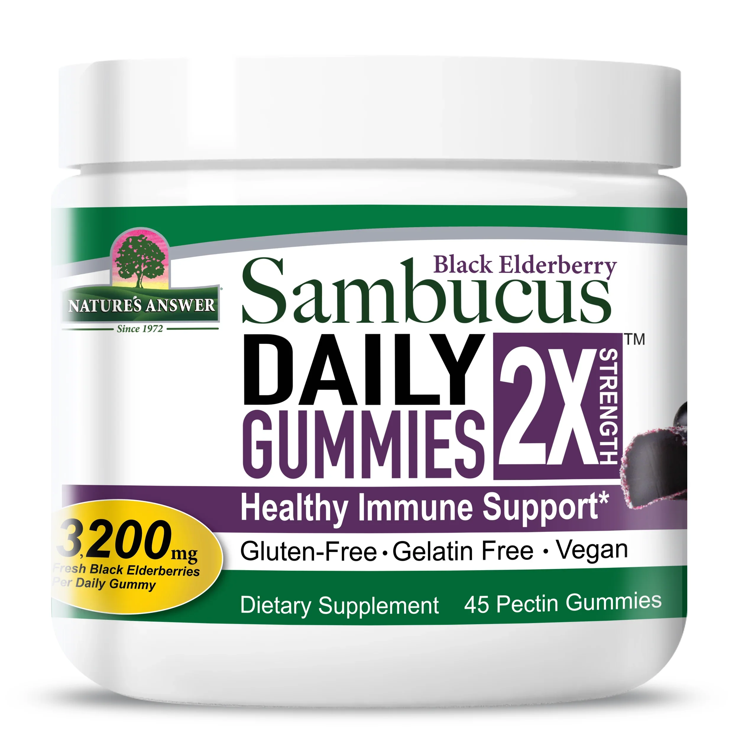 Nature's Answer Sambucus Daily Gummies 2X Strength, Black Elderberry