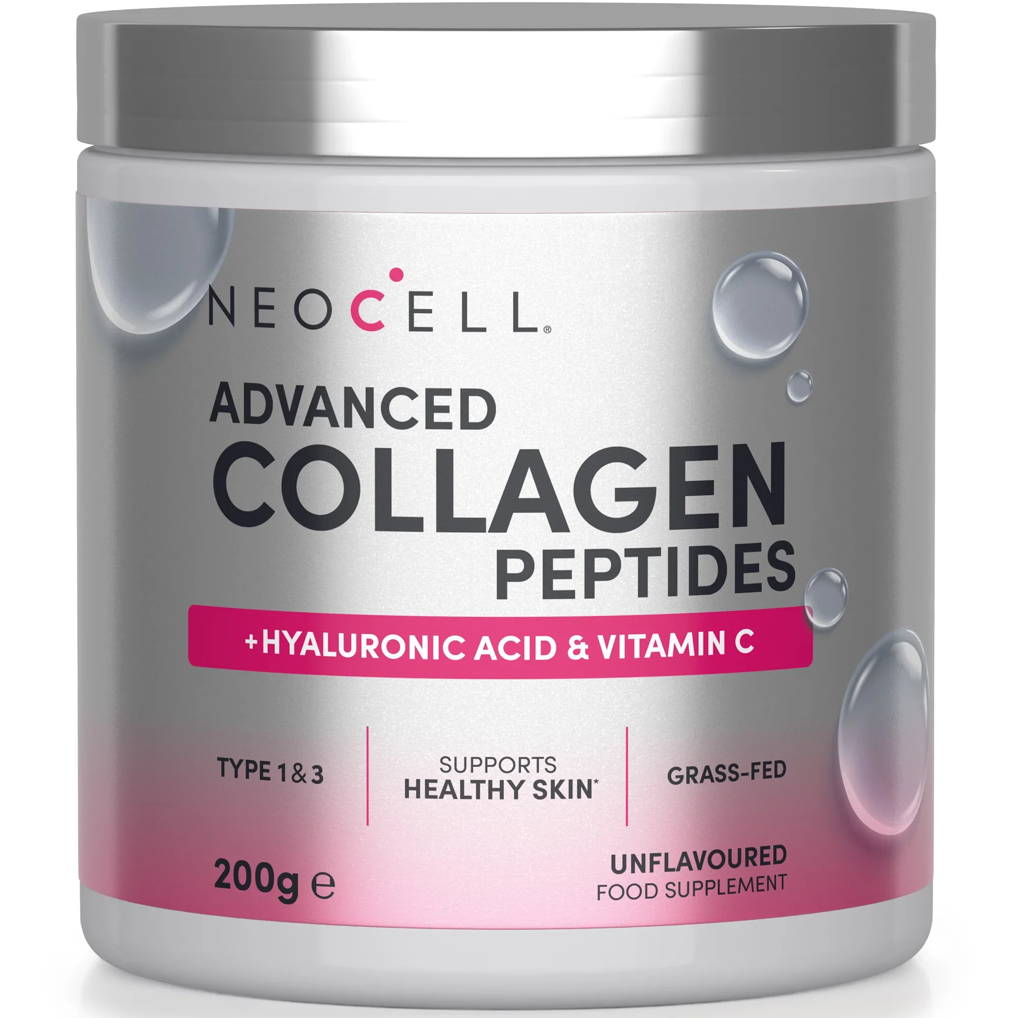 NeoCell Advanced Collagen Peptides with Vitamin C & Hyaluronic Acid, Unflavoured