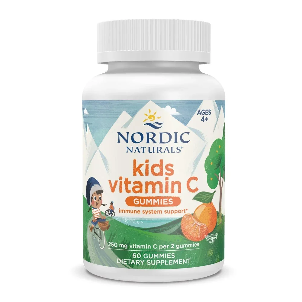 Nordic Naturals Kids Vitamin C Gummies, Tangy Tangerine