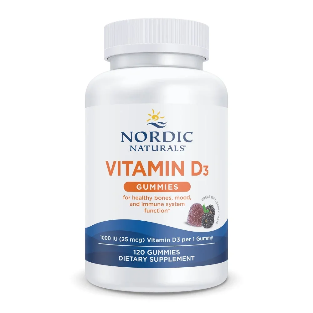 Nordic Naturals Vitamin D3 Gummies, 1000 IU Wild Berry