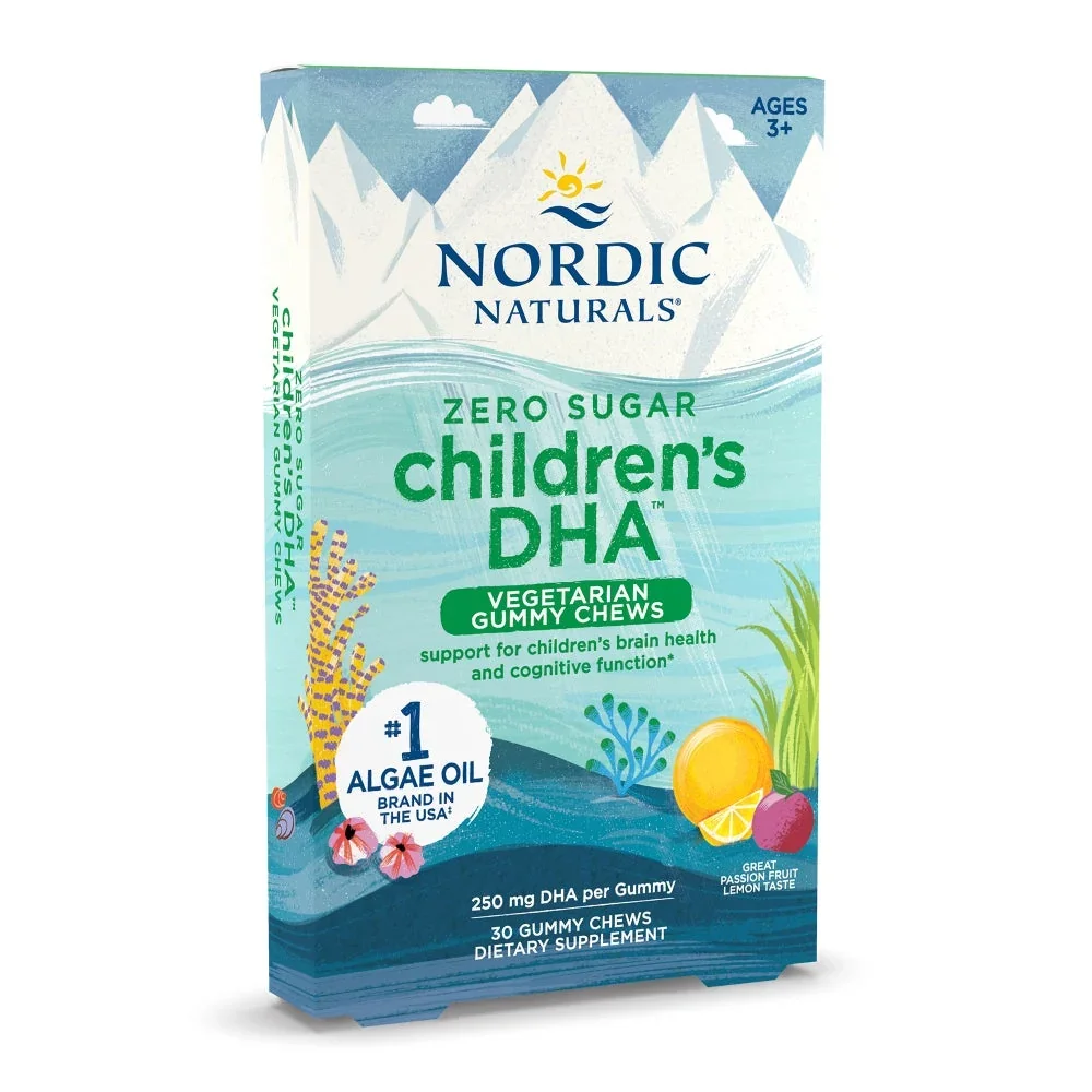 Nordic Naturals Children's DHA Vegetarian Gummy Chews, 250mg Passion Fruit Lemon