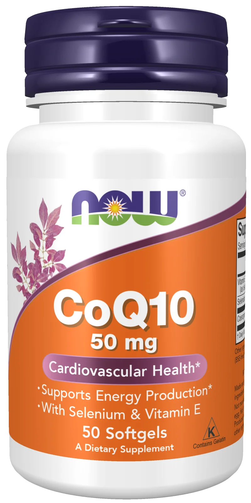 NOW Foods CoQ10 with Selenium & Vitamin E, 50mg