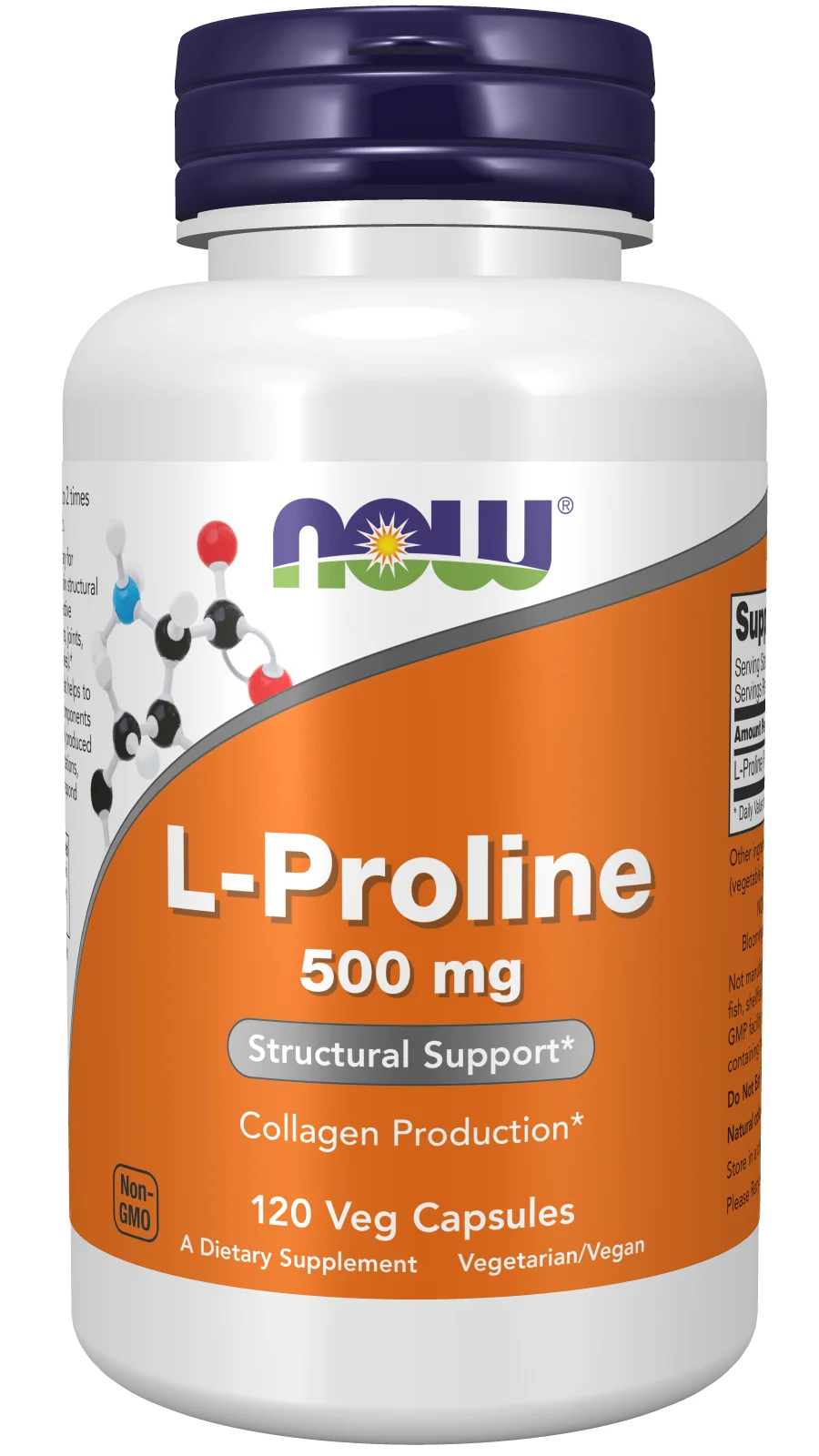NOW Foods L-Proline, 500mg