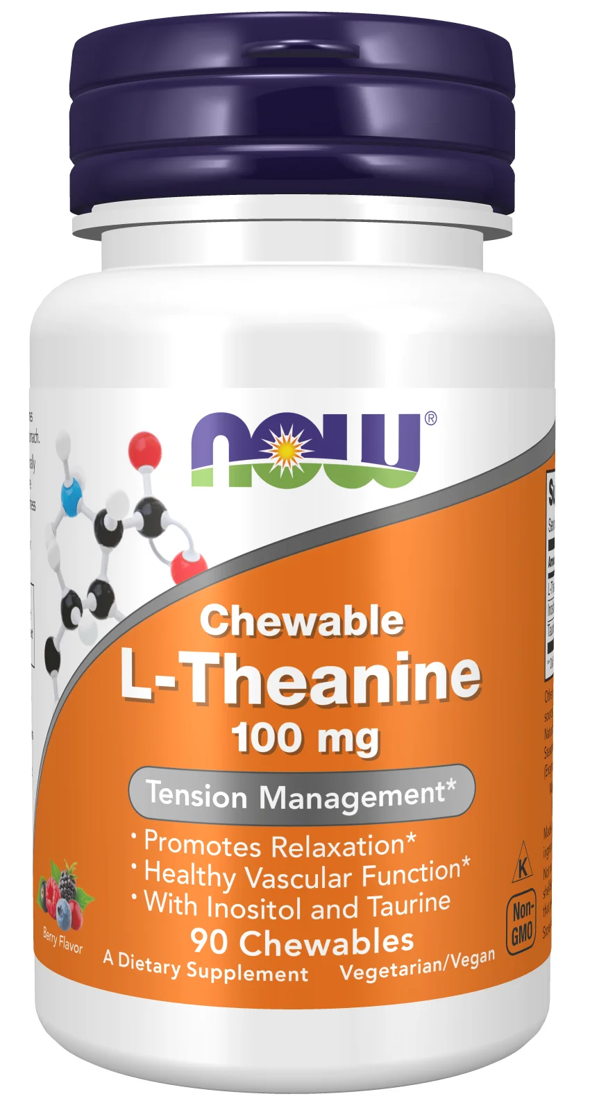 NOW Foods L-Theanine with Inositol and Taurine, 100mg