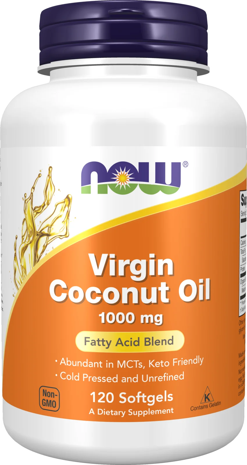 NOW Foods Virgin Coconut Oil, 1000mg