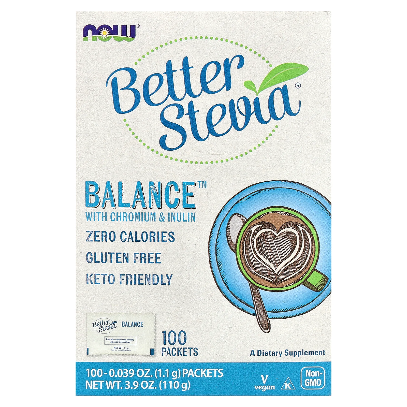 NOW Foods Better Stevia Balance with Chromium & Inulin