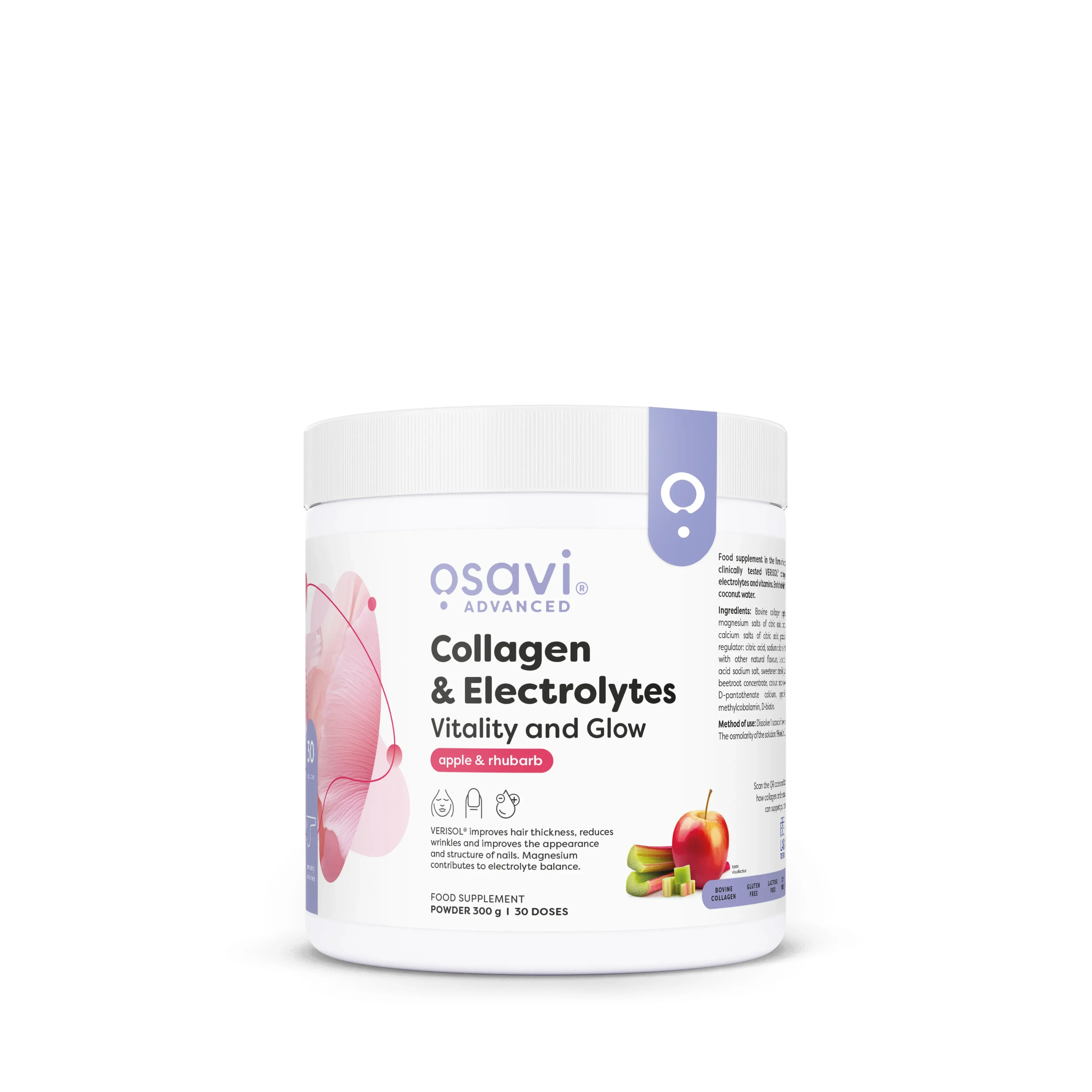 Osavi Collagen Electrolytes Vitality and Glow, Apple & Rhubarb