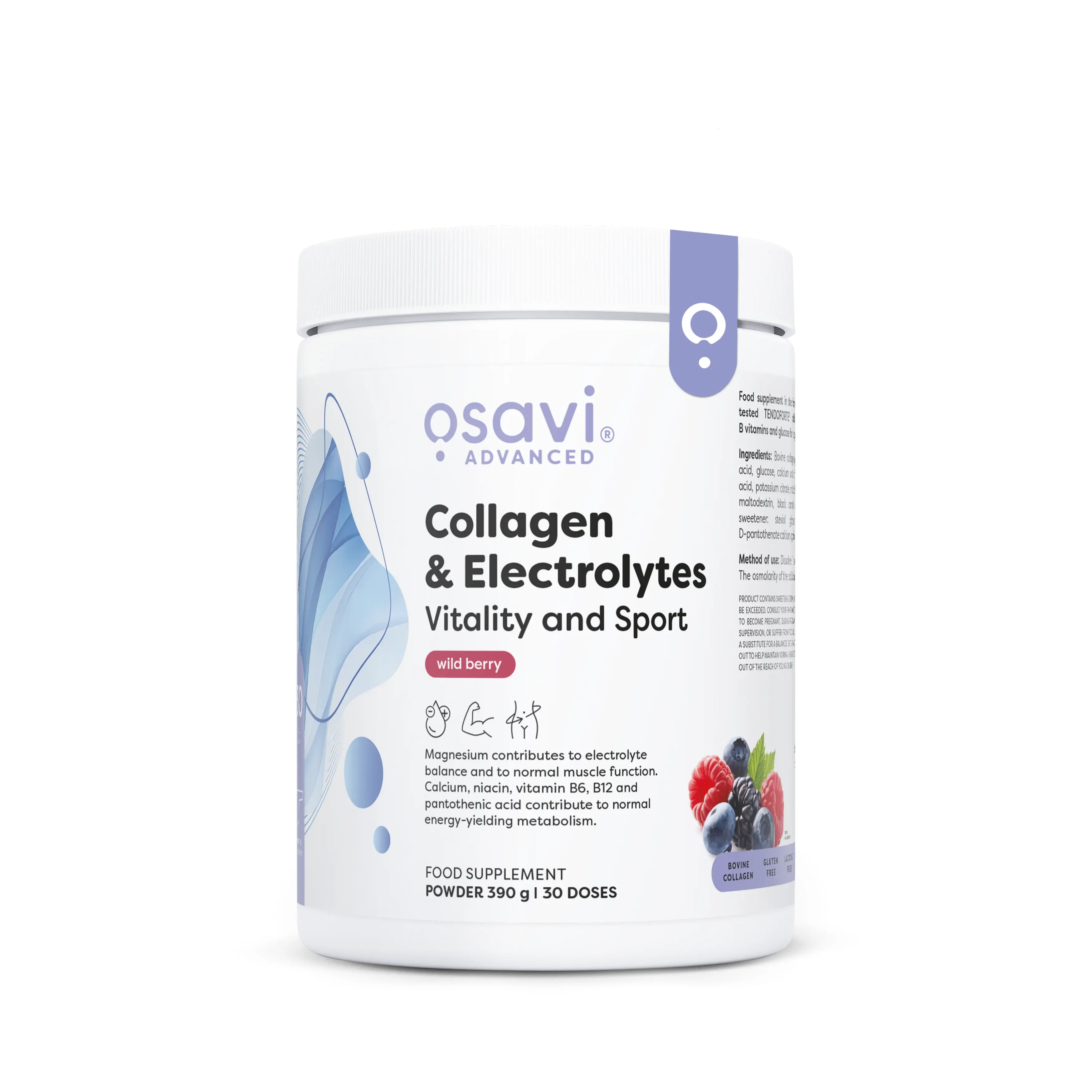 Osavi Collagen Electrolytes Vitality and Sport, Wild Berry