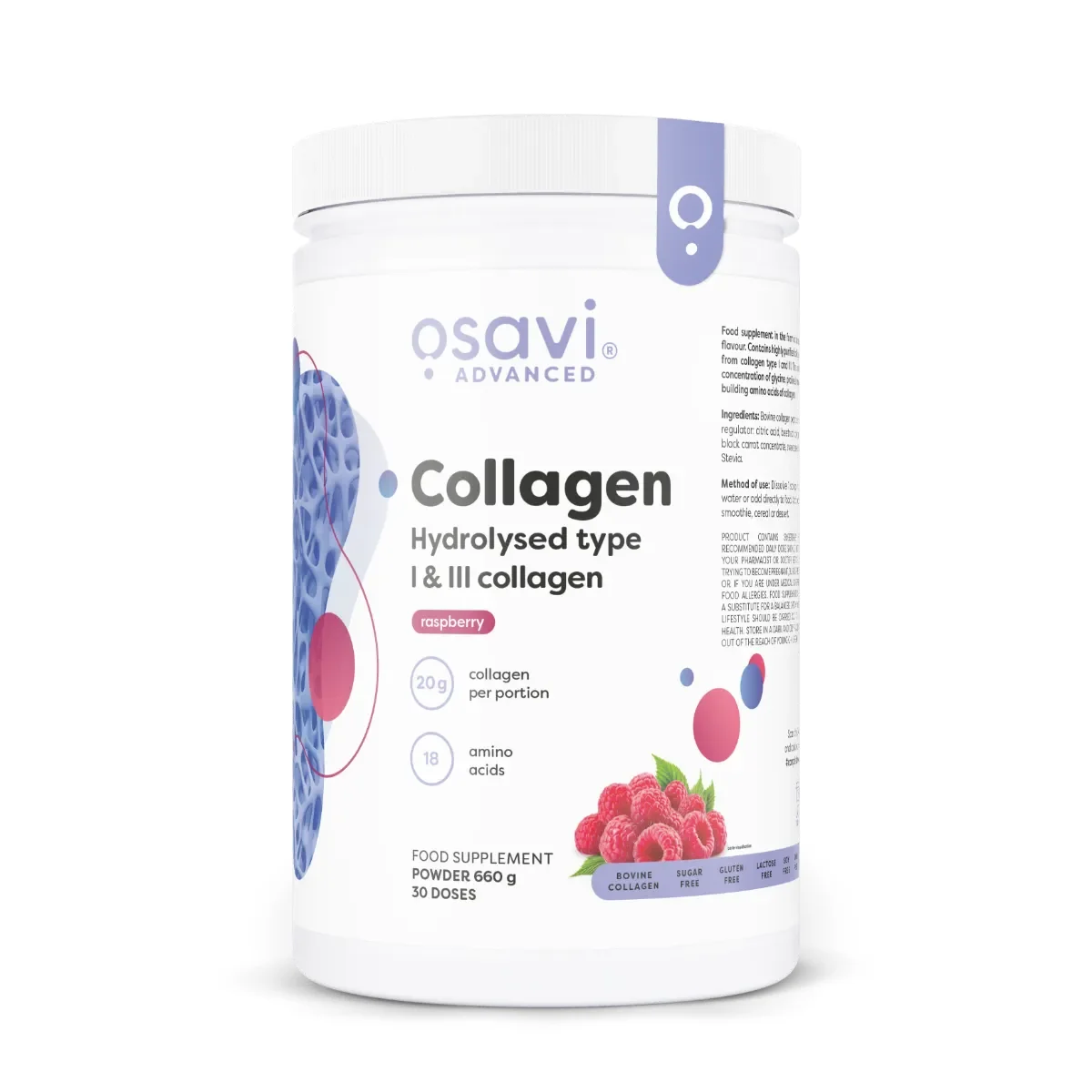 Osavi Collagen Hydrolysed Type I & III - Raspberry