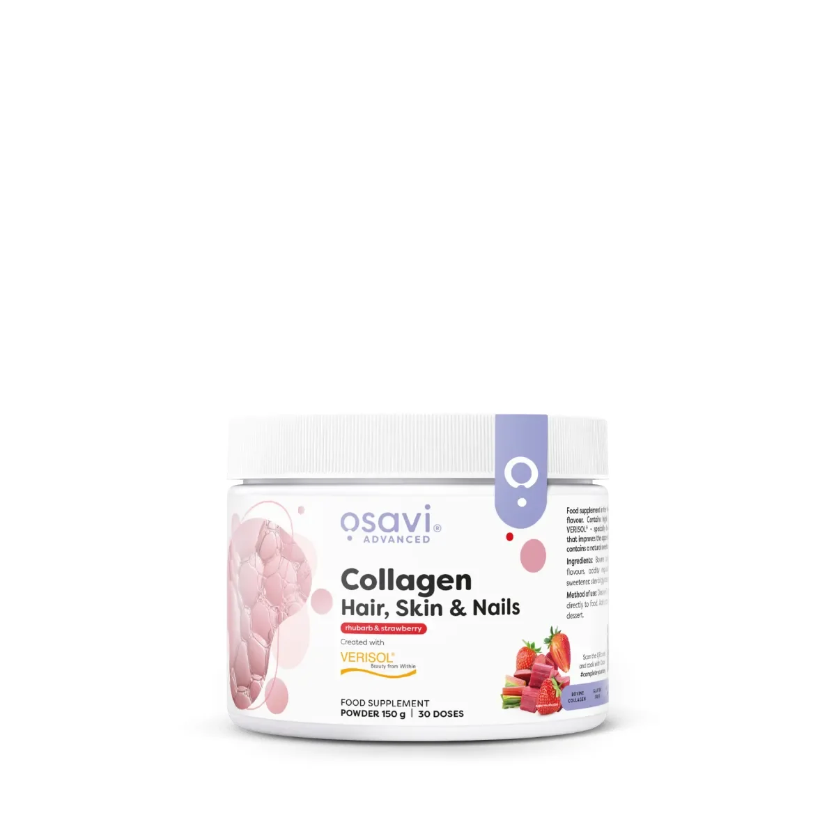 Osavi Collagen Peptides (Hair Skin & Nails), Rhubarb & Strawberry