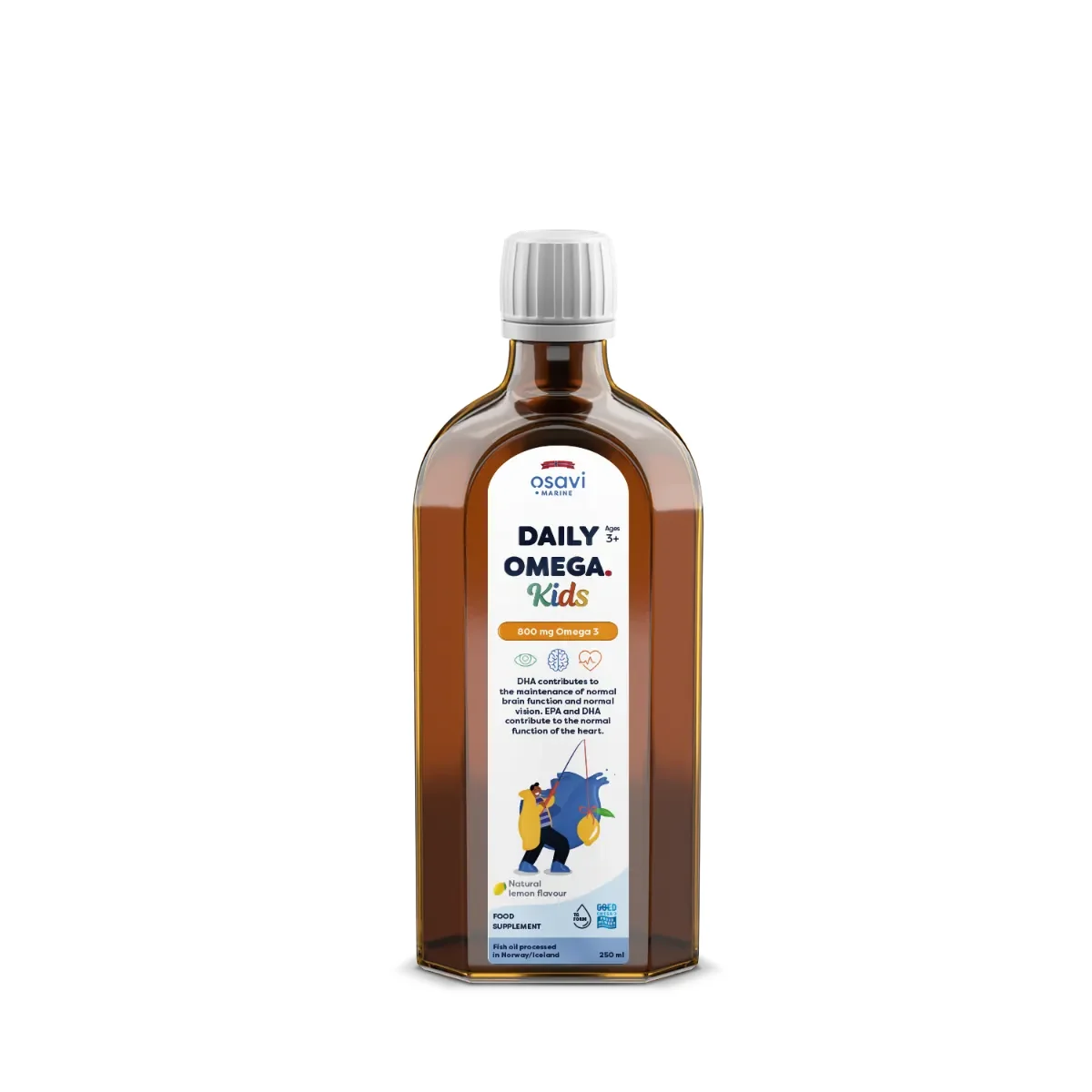 Osavi Daily Omega Kids, 800mg Omega 3 (Natural Lemon)