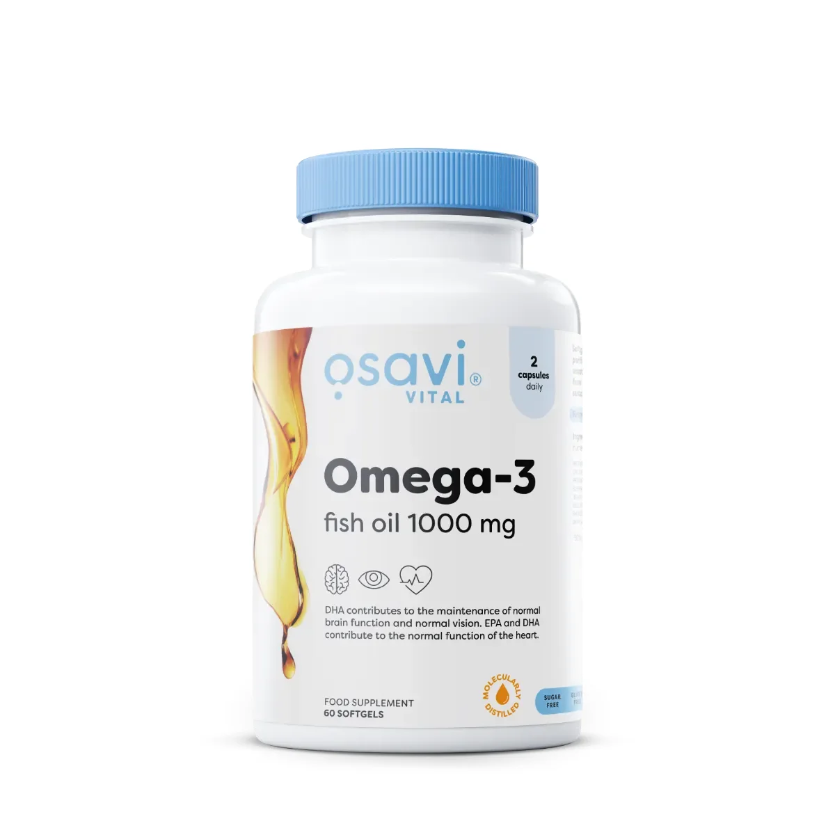 Osavi Omega-3 Fish Oil Molecularly Distilled - 1000mg (Lemon)