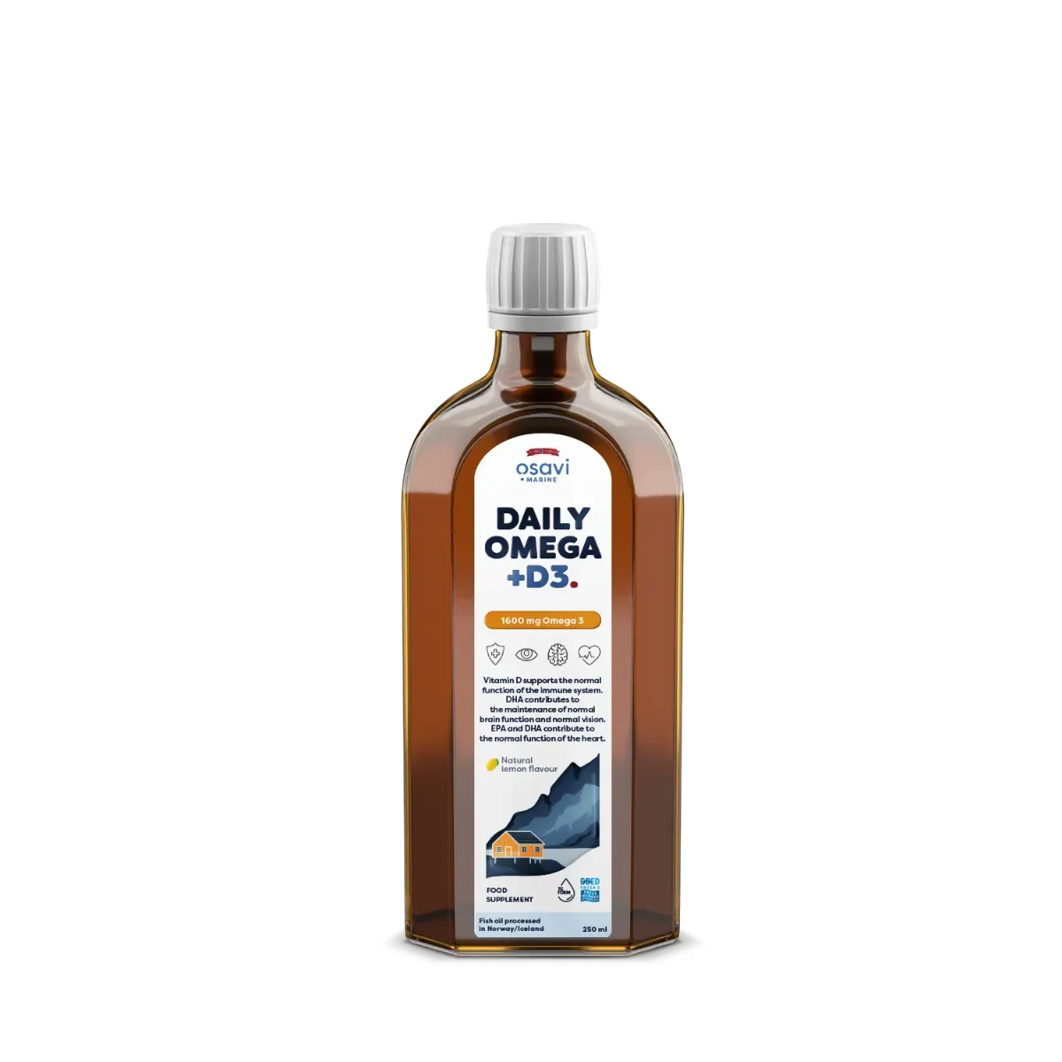 Osavi Daily Omega + D3 - 1600mg Omega 3 (Natural Lemon)