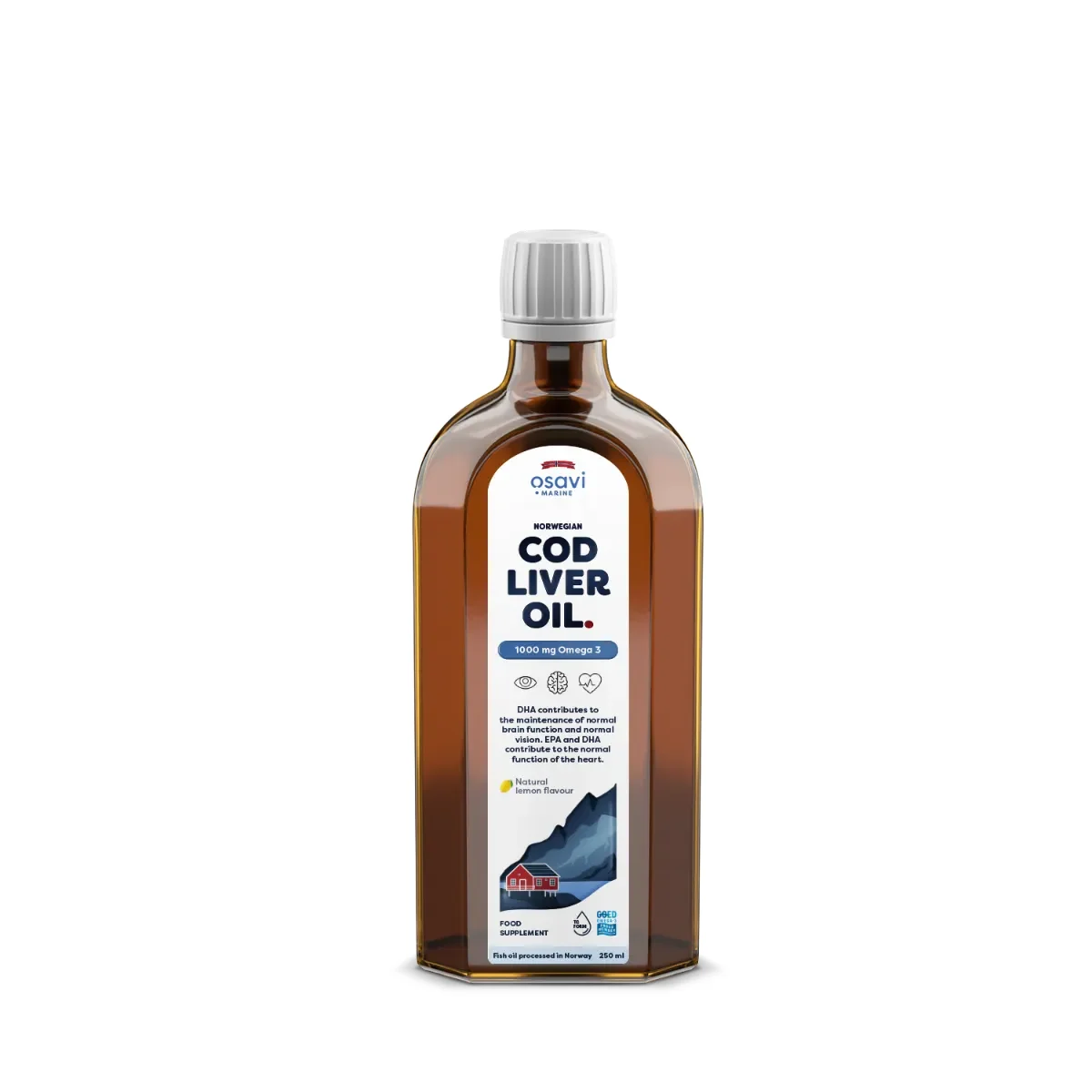 Osavi Norwegian Cod Liver Oil - 1000mg Omega 3 (Lemon)