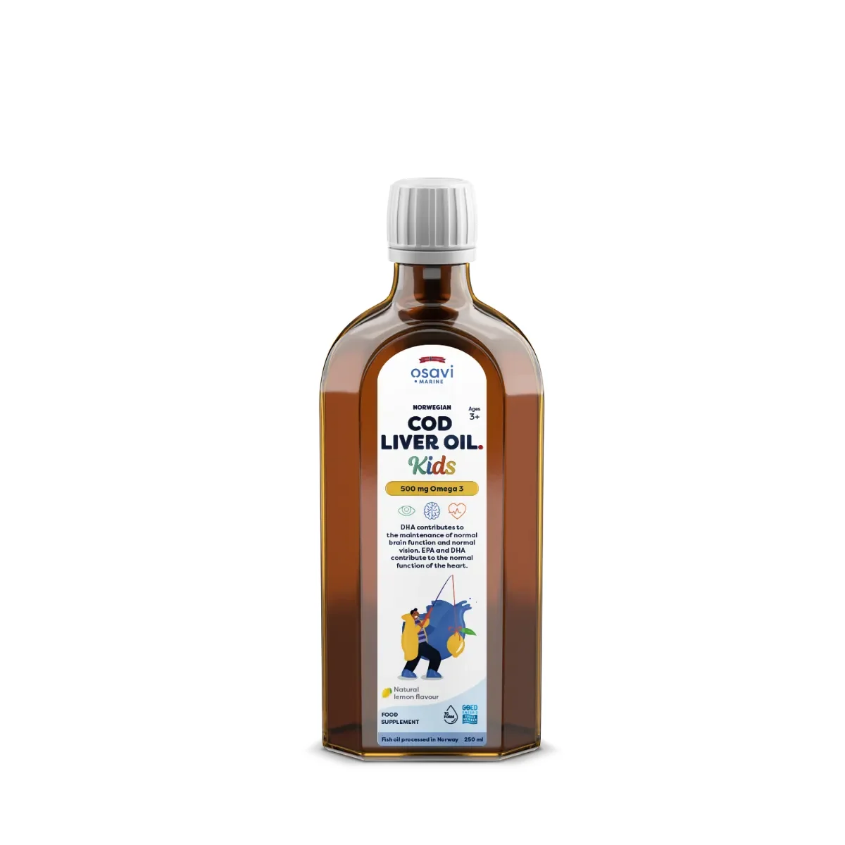 Osavi Norwegian Cod Liver Oil Kids - 500mg Omega 3 (Lemon)