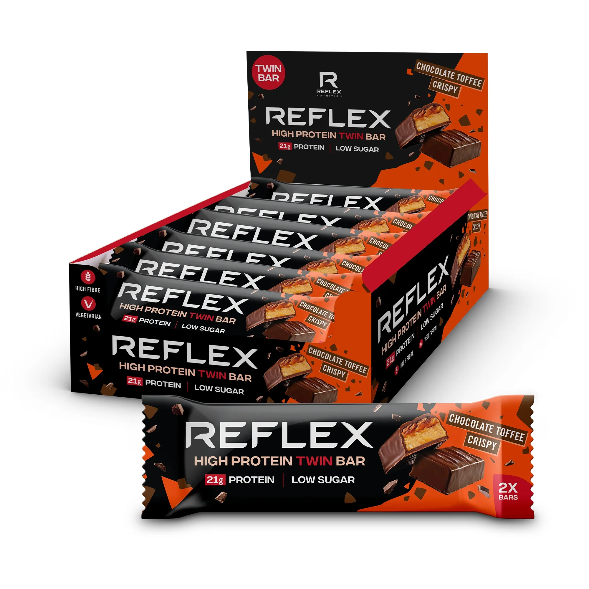 Reflex Nutrition High Protein Twin Bar, Chocolate Toffee Crispy