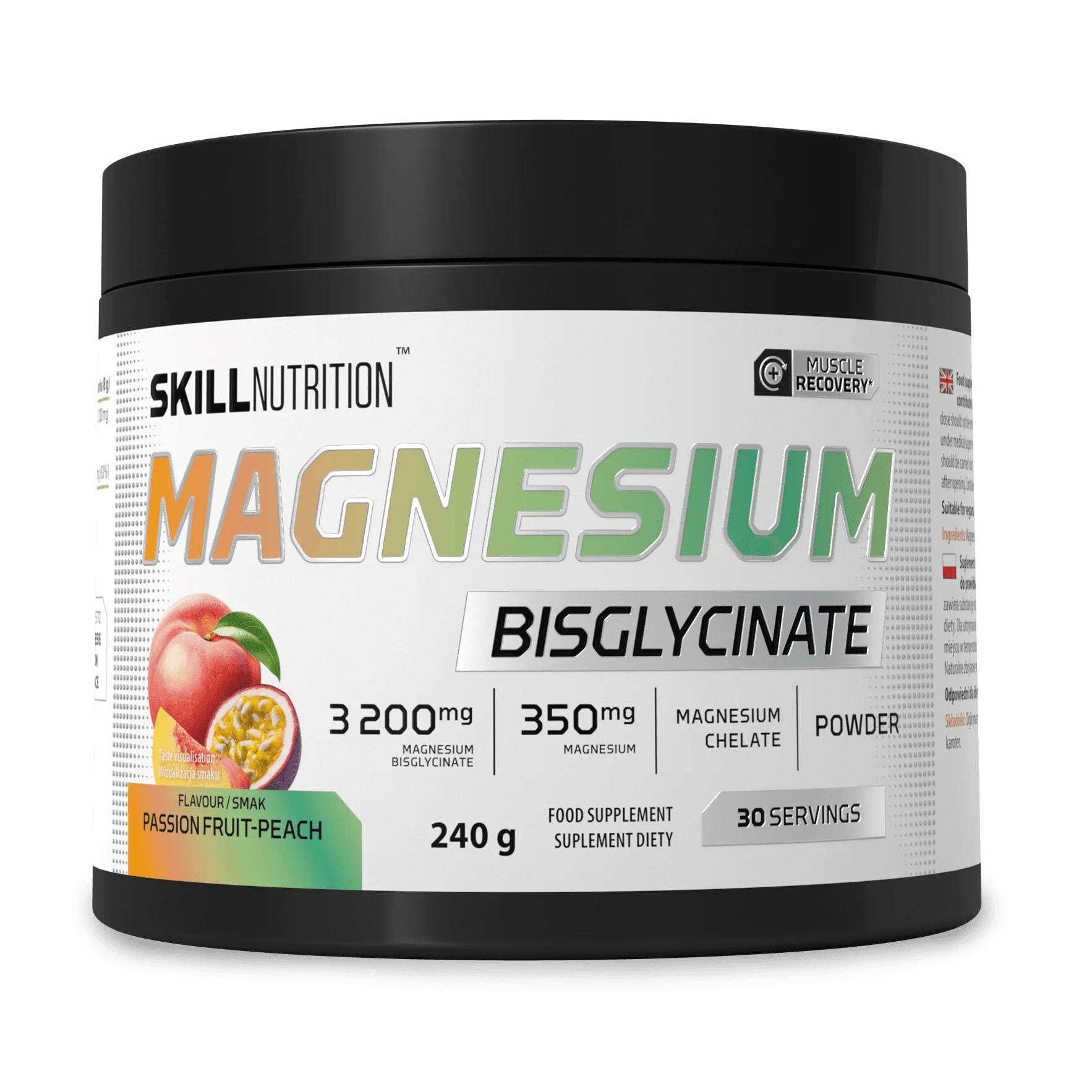 Skill Nutrition Magnesium Bisglycinate Powder - Passion Fruit-Peach