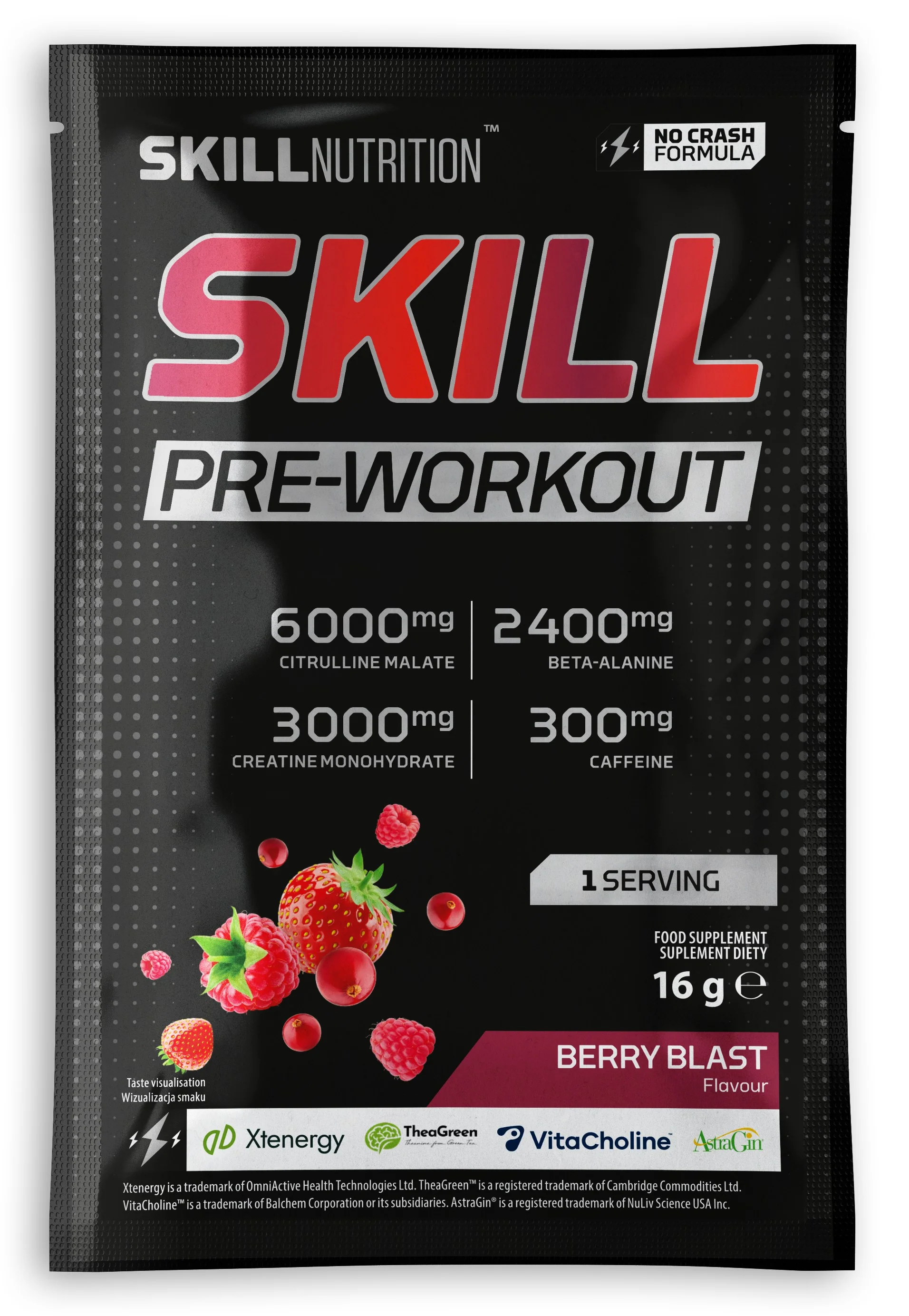 Skill Nutrition Skill Pre-Workout, Berry Blast
