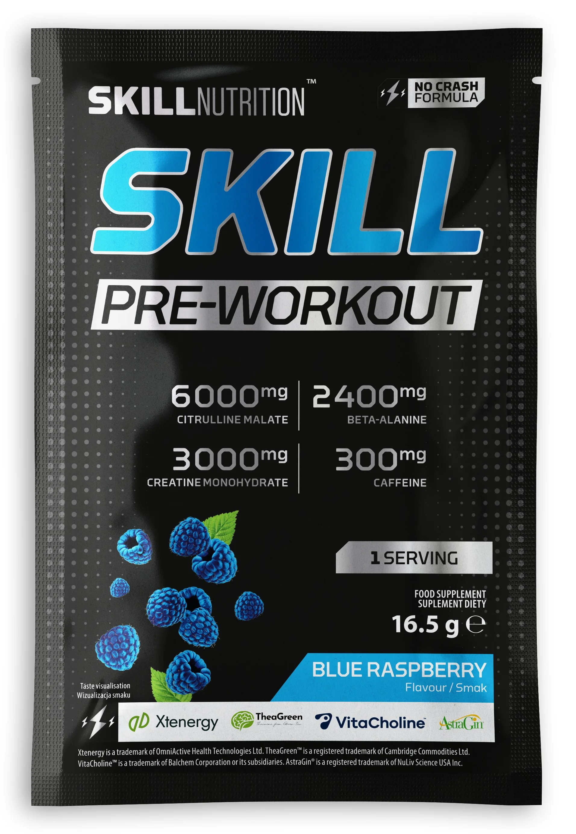 Skill Nutrition Skill Pre-Workout, Blue Raspberry