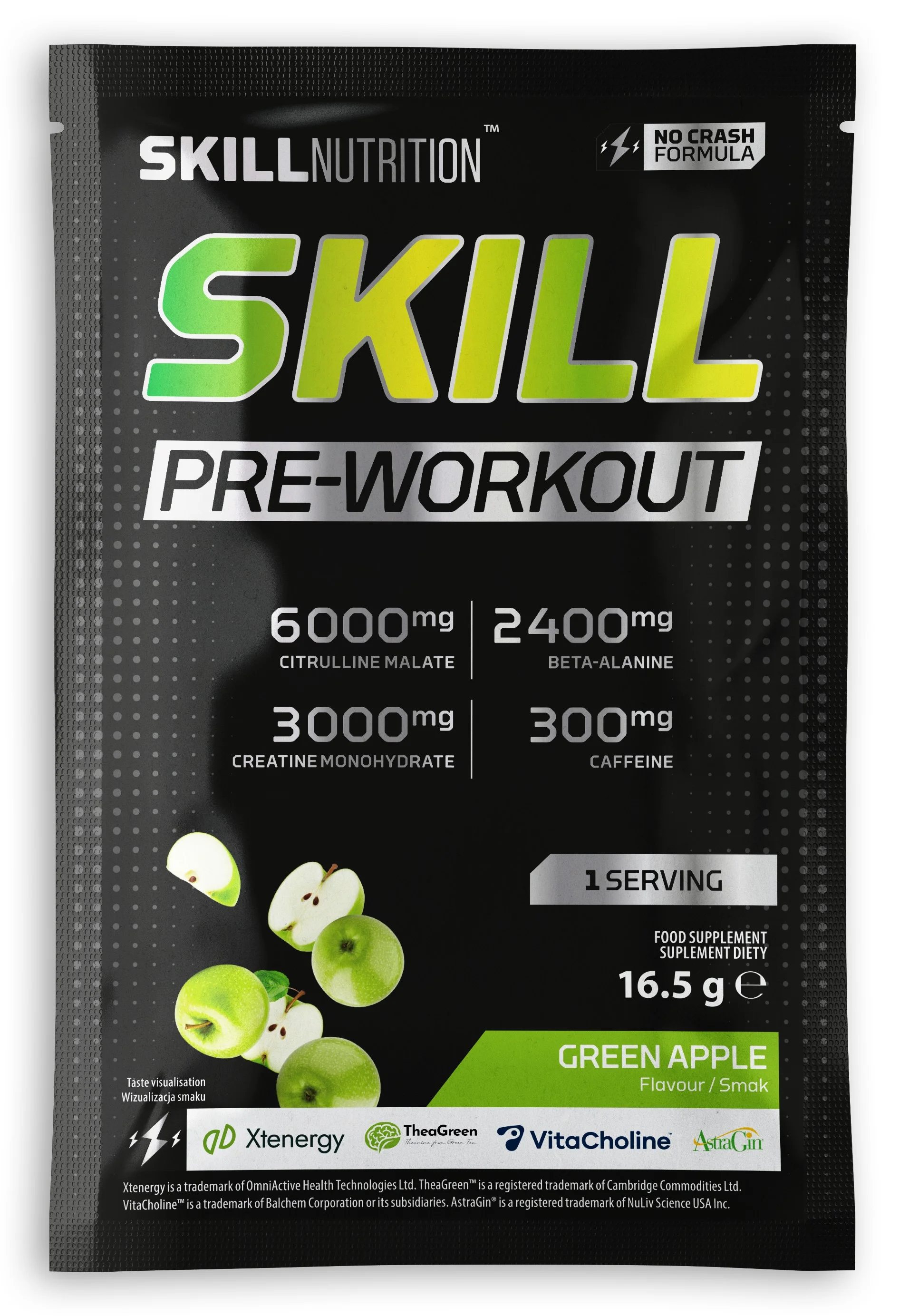 Skill Nutrition Skill Pre-Workout, Green Apple