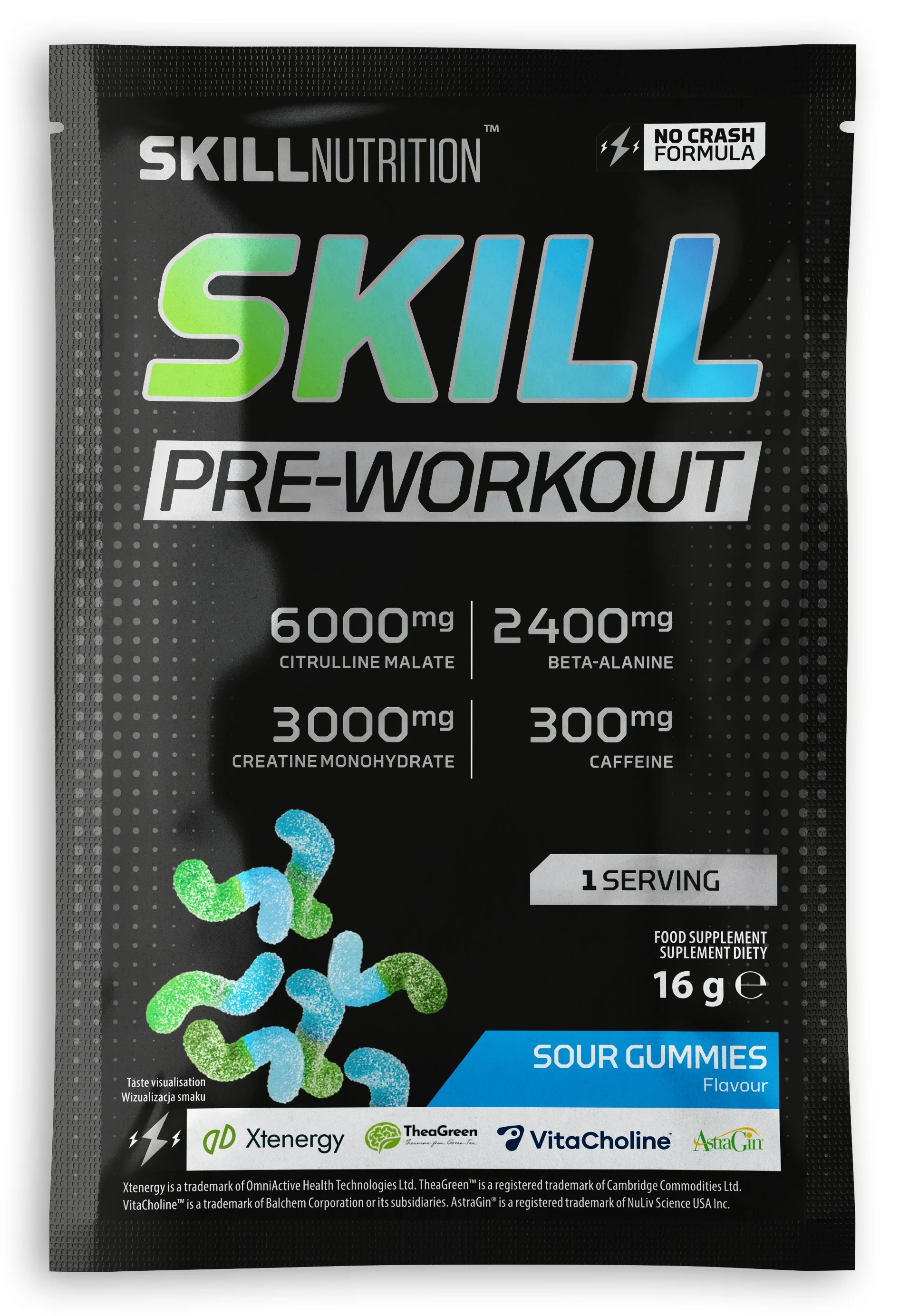 Skill Nutrition Skill Pre-Workout, Sour Gummies