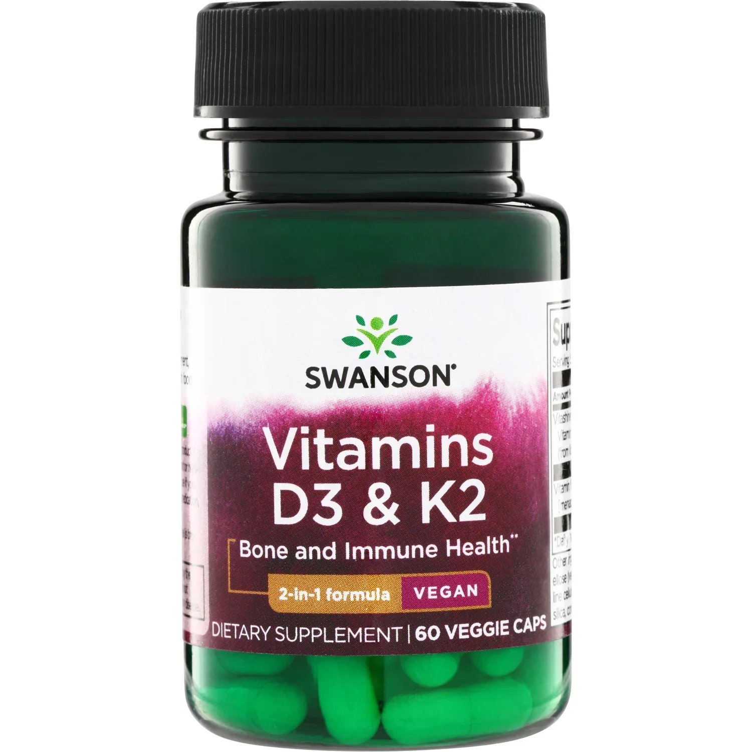 Swanson Vitamins D3 & K2 - 50mcg & 75mcg