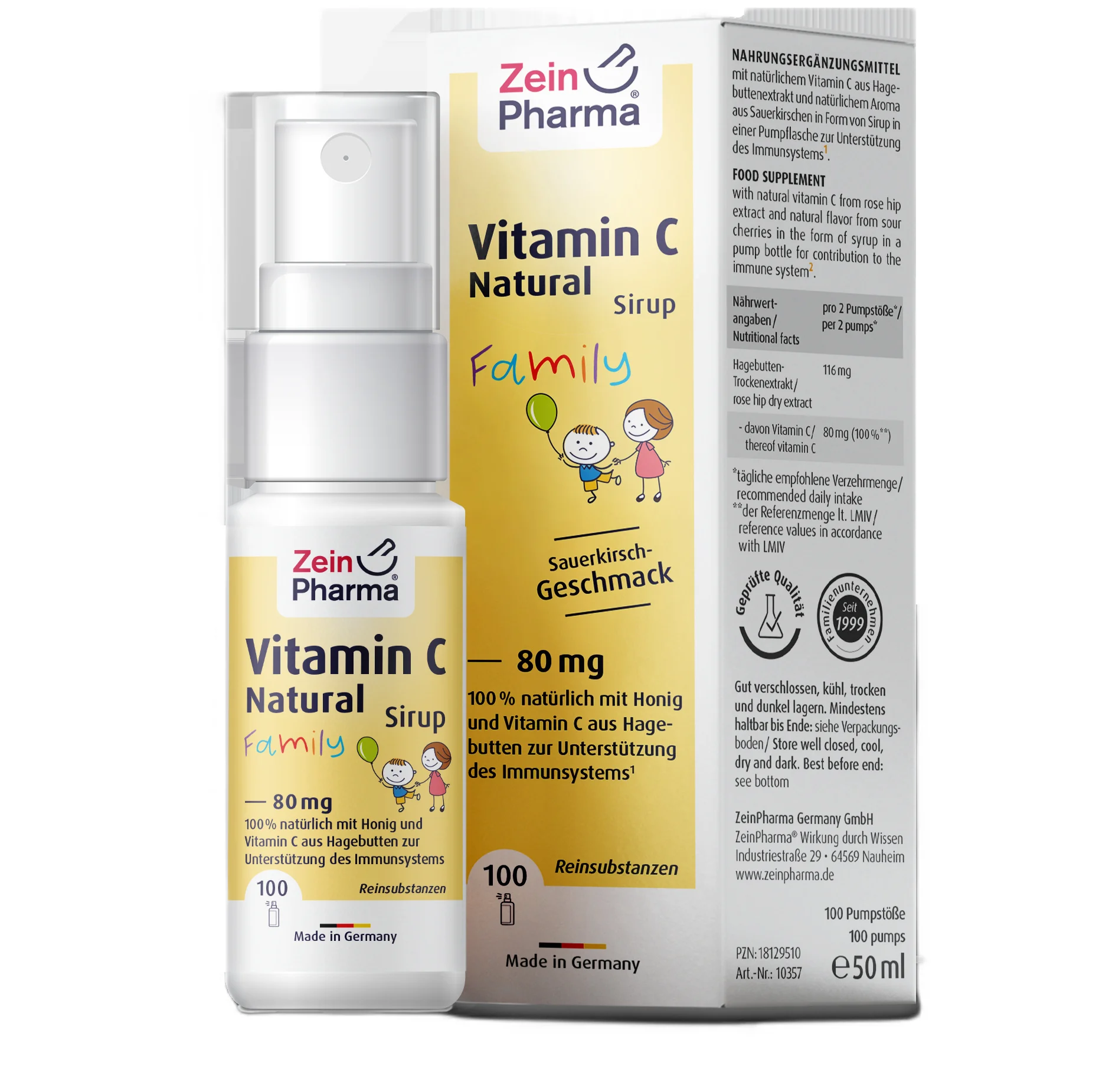 Zein Pharma Vitamin C Natural Syrup, 80mg (Sour Cherry)
