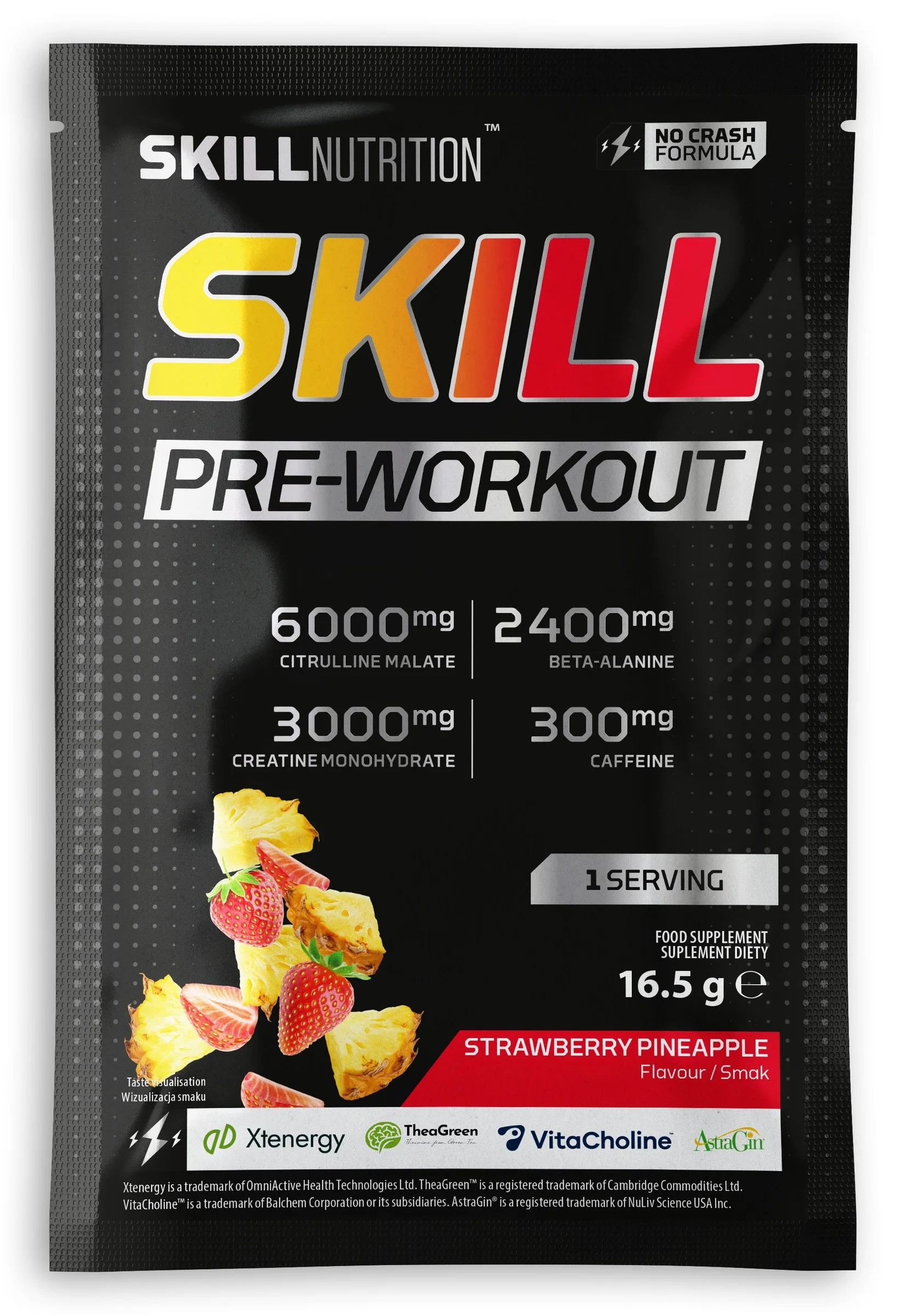 Skill Nutrition Skill Pre-Workout, Strawberry Pineapple